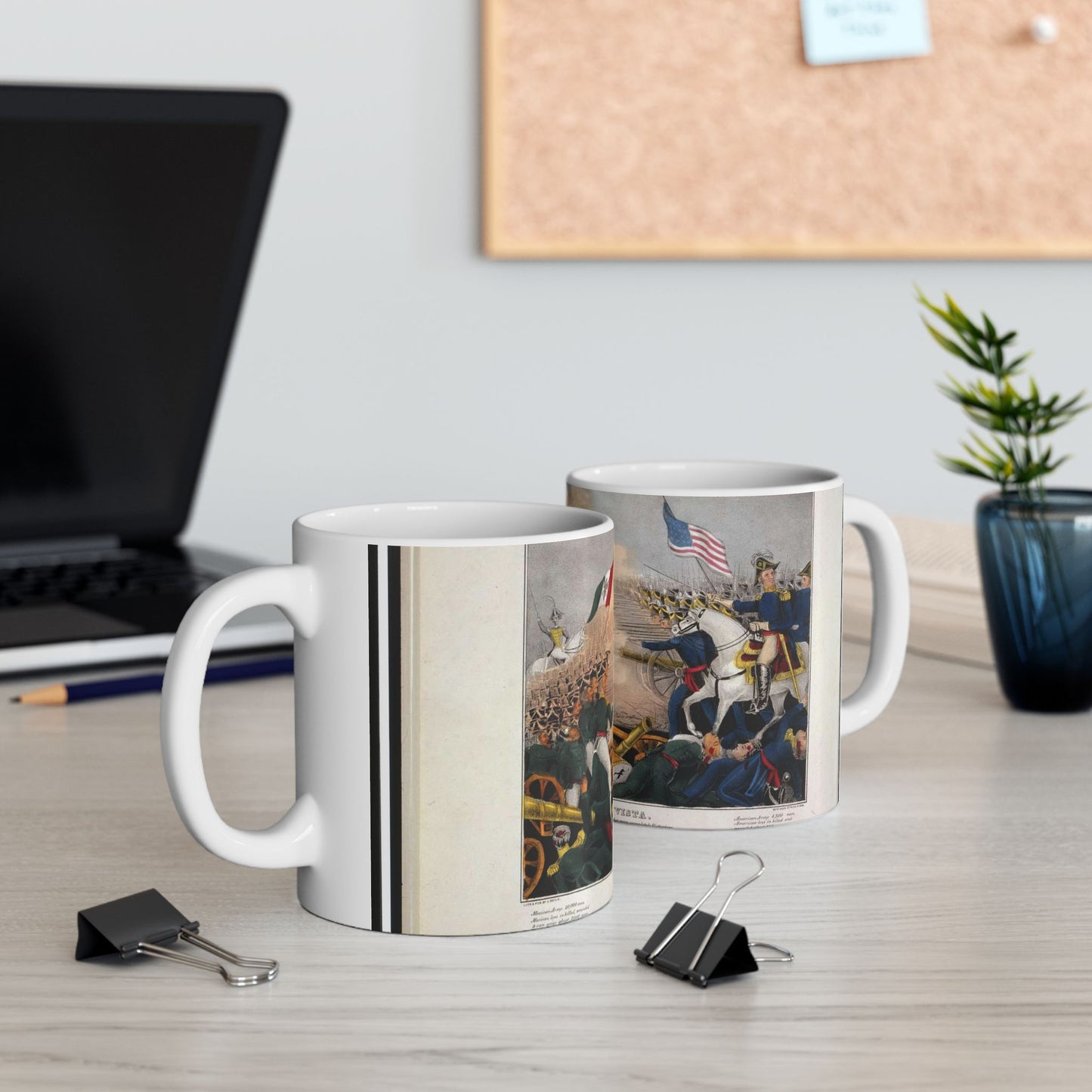 Battle of Buena Vista--Fought February 23d, 1847--The American Army under Genl. Taylor were completely victorious / lith. & pub. by J. Bailie (sic), N. York. Beautiful Novelty Ceramic Coffee Mug 11oz