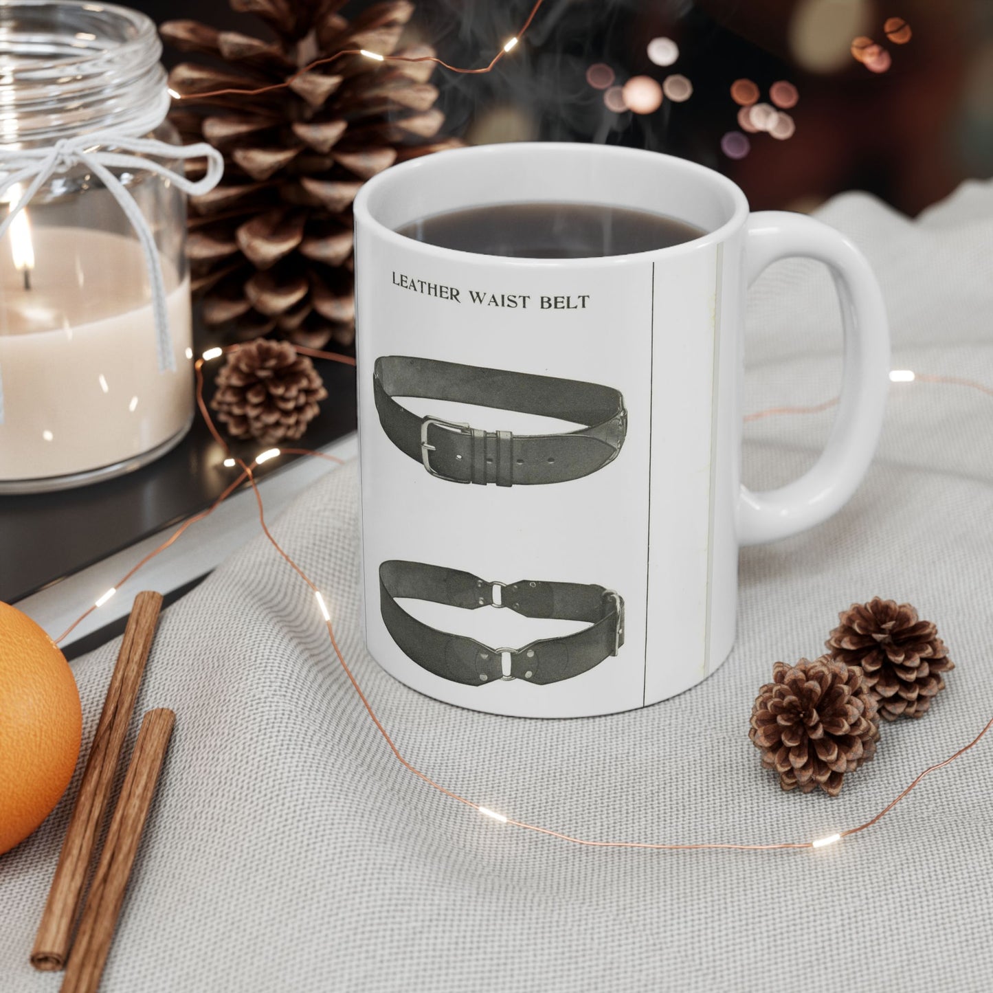 Patent drawing - Leather Waist Belt - . Public domain image Beautiful Novelty Ceramic Coffee Mug 11oz