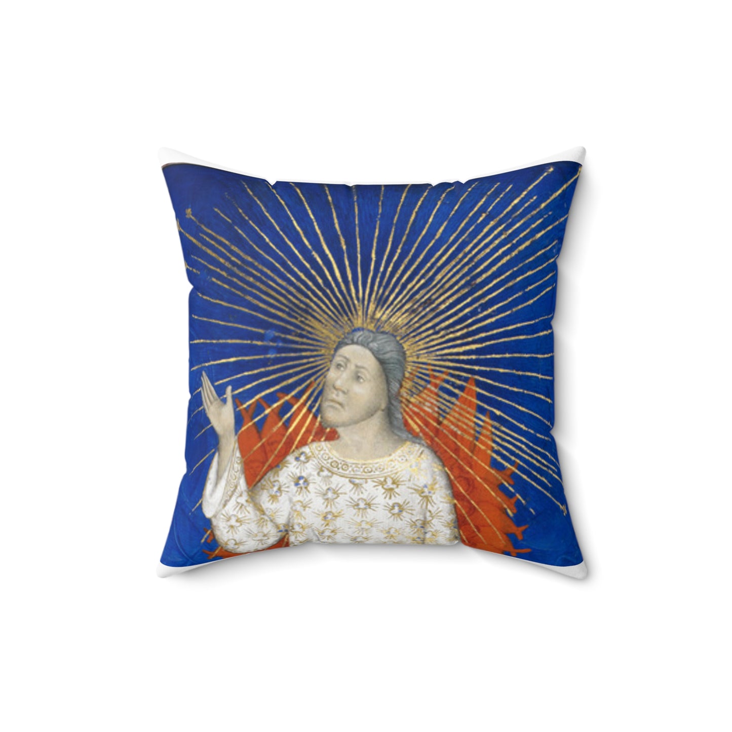 Detail The Creation2 - Bible Historiale (c.1411), vol.1, f.3 - BL Royal MS 19 D III (cropped) Decorative Accent Square Pillow