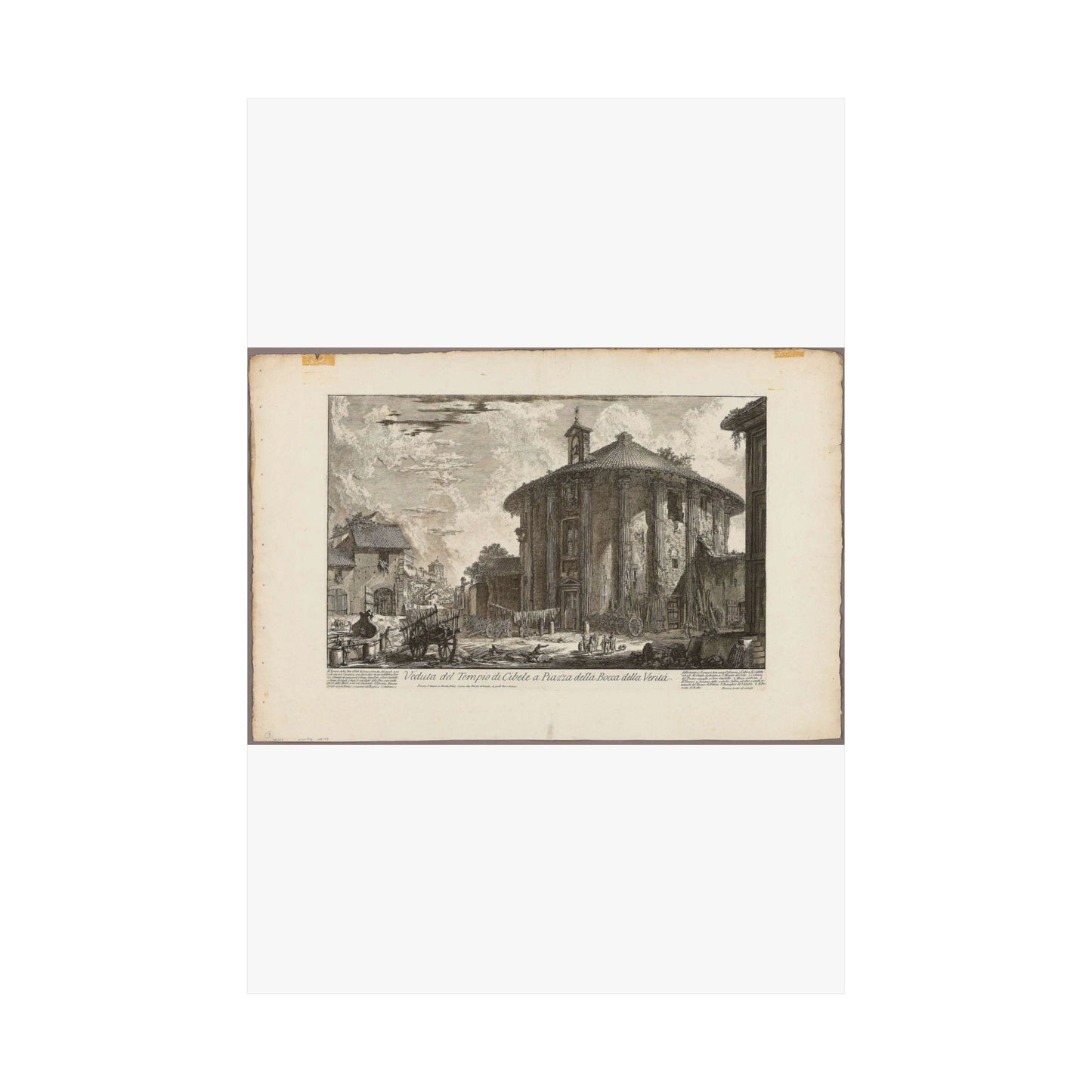 View of the Temple of Cybele in the Piazza of the Bocca della Verità, from Views of Rome High Quality Matte Wall Art Poster for Home, Office, Classroom