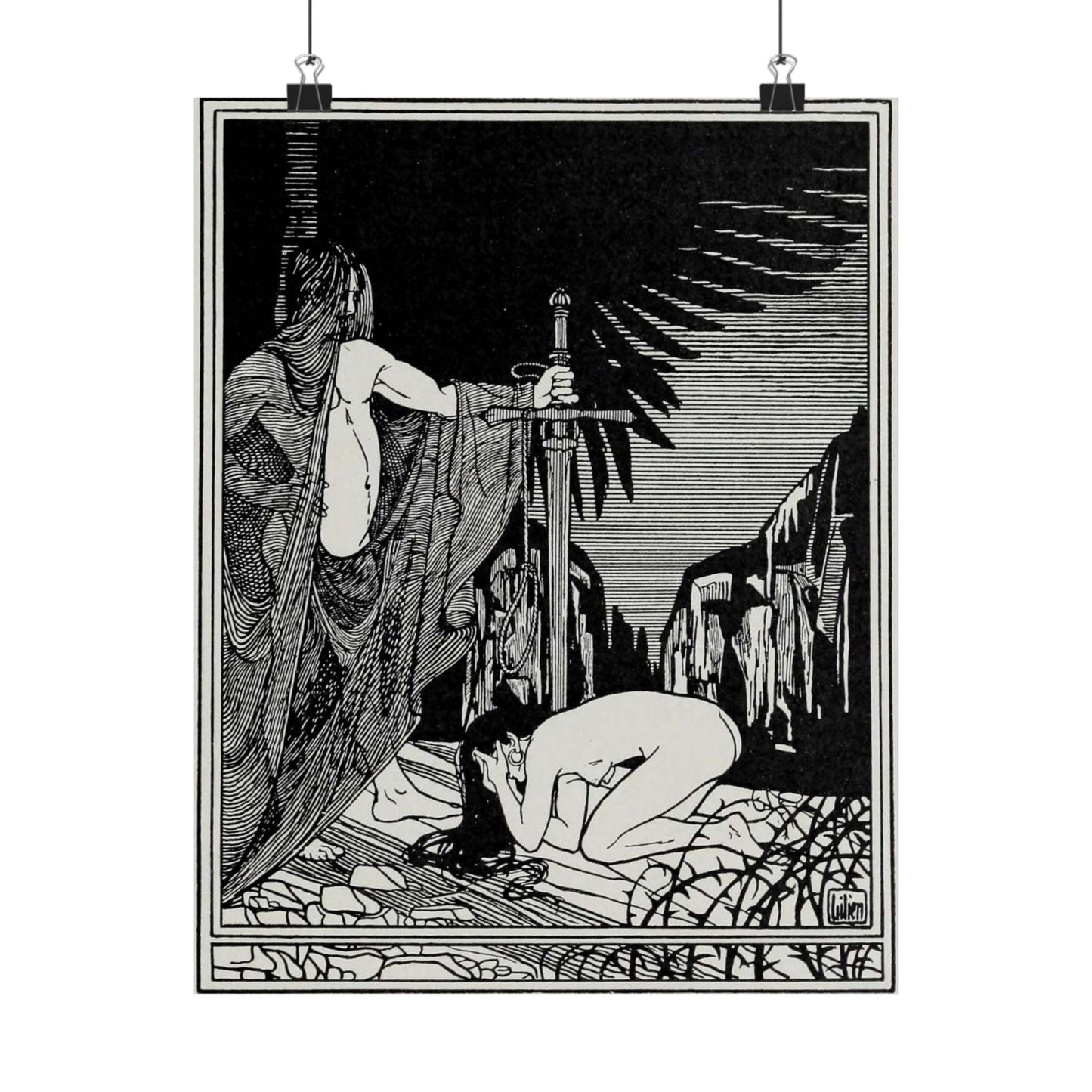 Juda 3 - Art nouveau public domain image High Quality Matte Wall Art Poster for Home, Office, Classroom