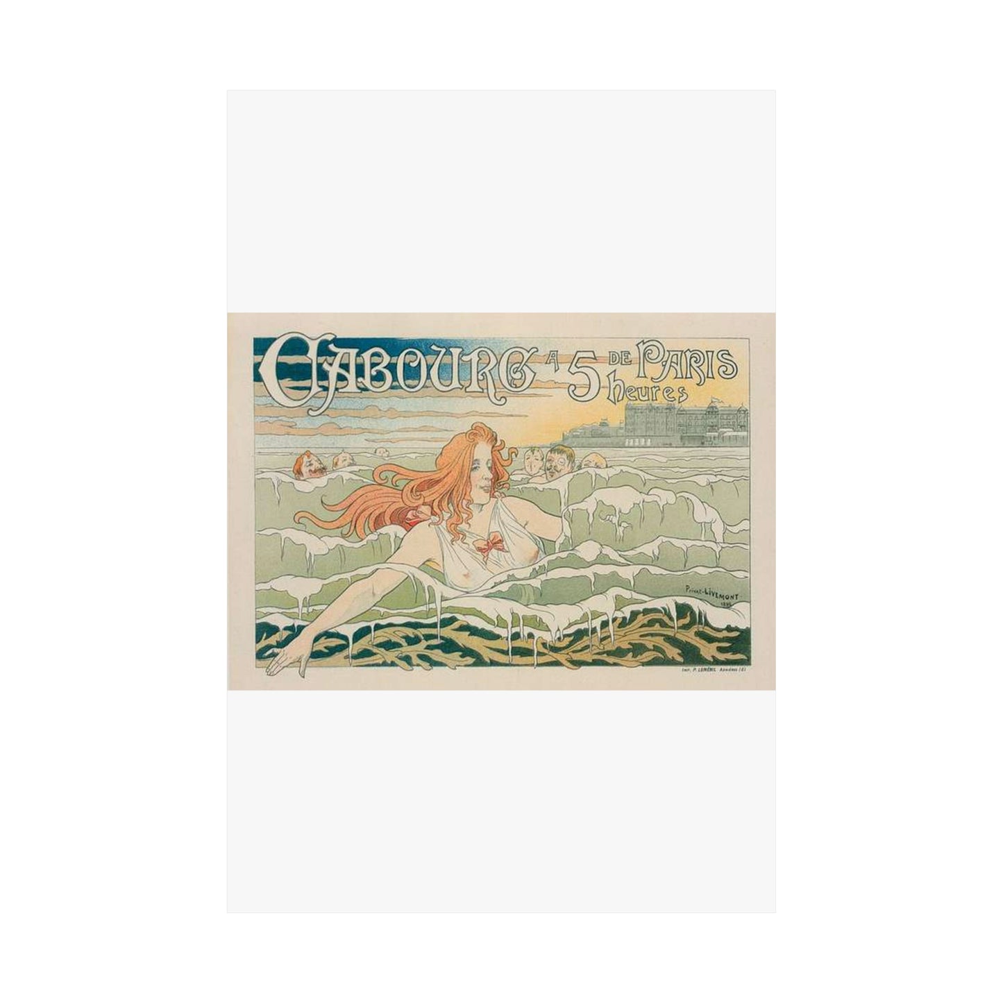 Affiche belge pour le "Casino de Cabourg". High Quality Matte Wall Art Poster for Home, Office, Classroom