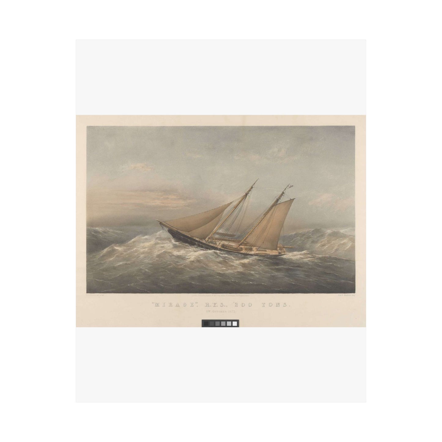 Mirage, R.Y.S., 200 Tons. 5th October 1872 RMG PY8772 High Quality Matte Wall Art Poster for Home, Office, Classroom