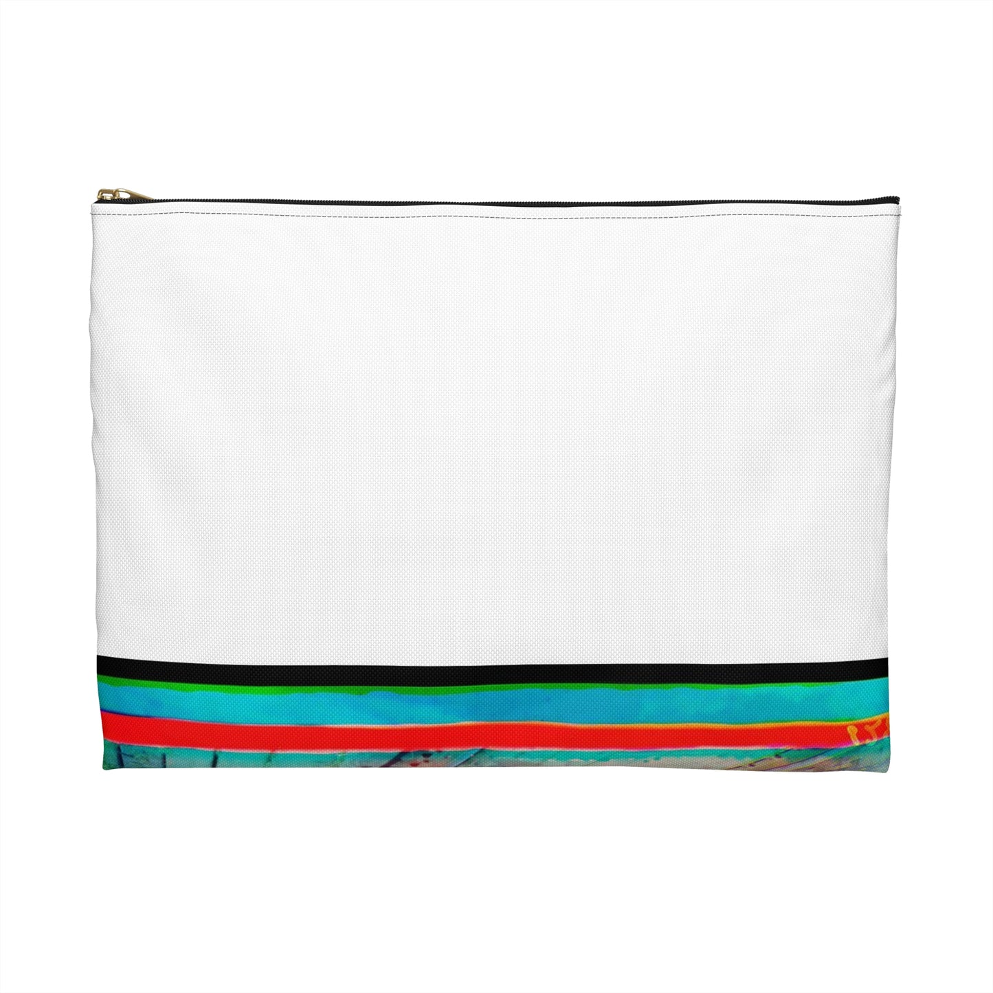 Sorochya Bay. Railroad dam in the Soroka inlet. Arkhangelsk Province, Russia. Large Organizer Pouch with Black Zipper