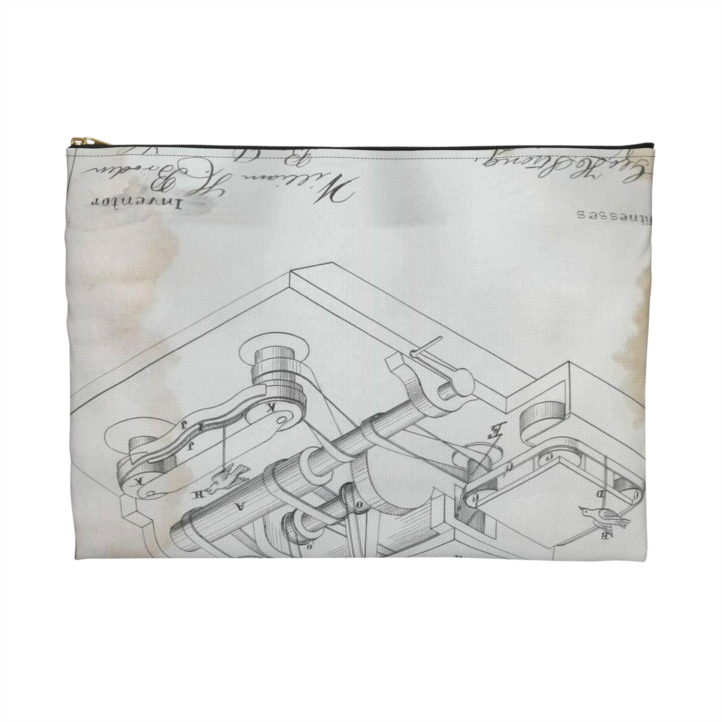 Patent drawing - for W. H. Broden's Target Public domain image Large Organizer Pouch with Black Zipper