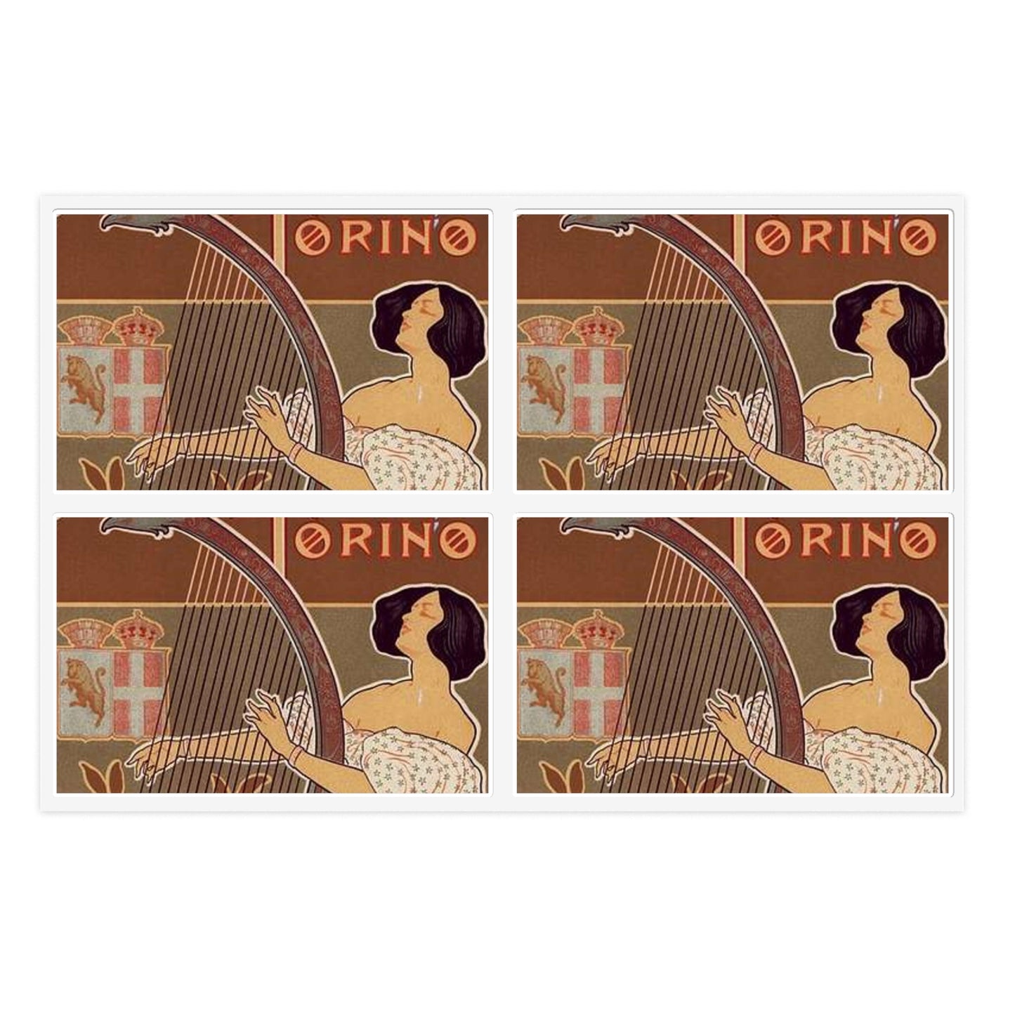 Affiche italienne pour le "Théâtre royal de Turin" Laminated UV Protective Vinyl Stickers