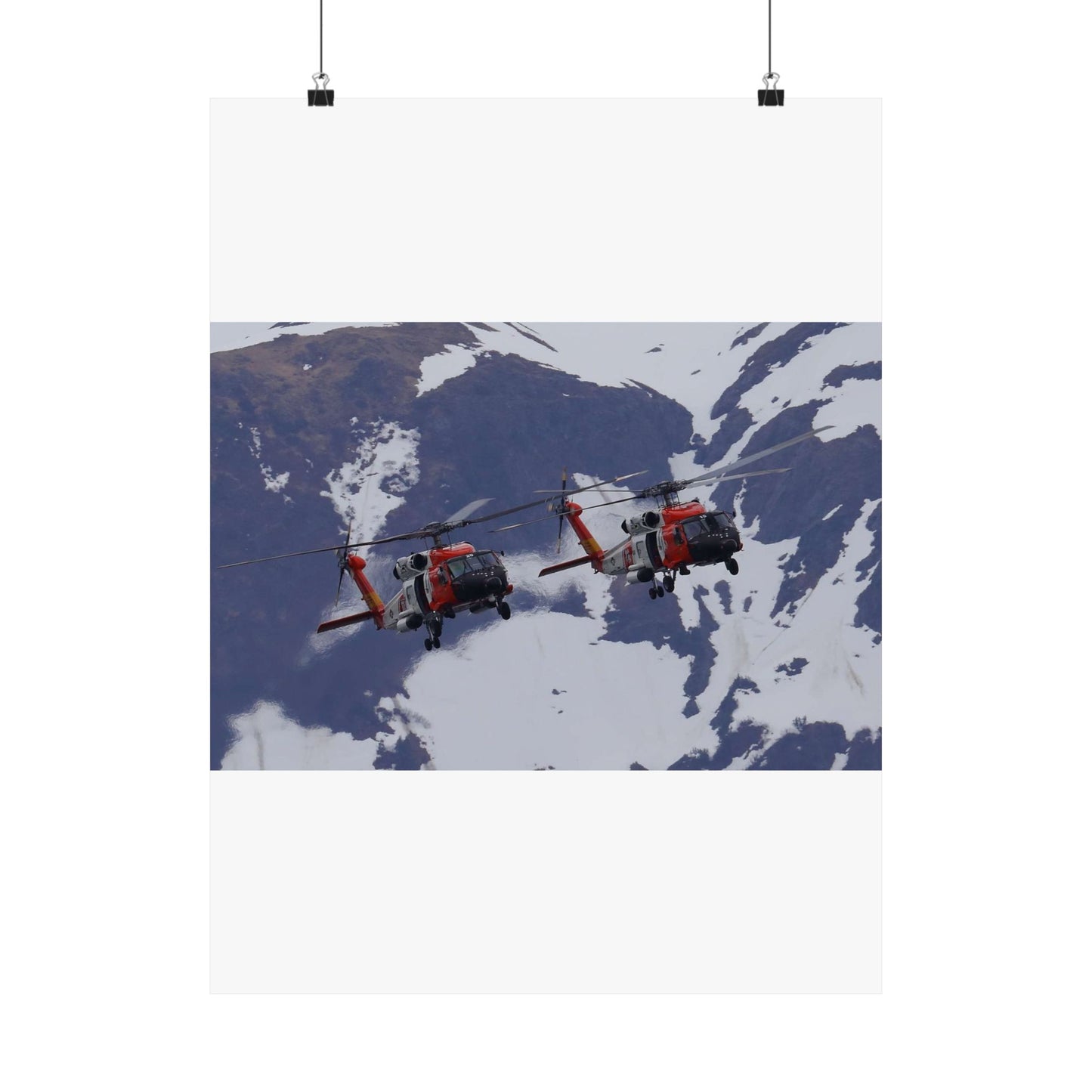 Two Coast Guard Air Station Sitka MH-60 Jayhawk helicopter High Quality Matte Wall Art Poster for Home, Office, Classroom
