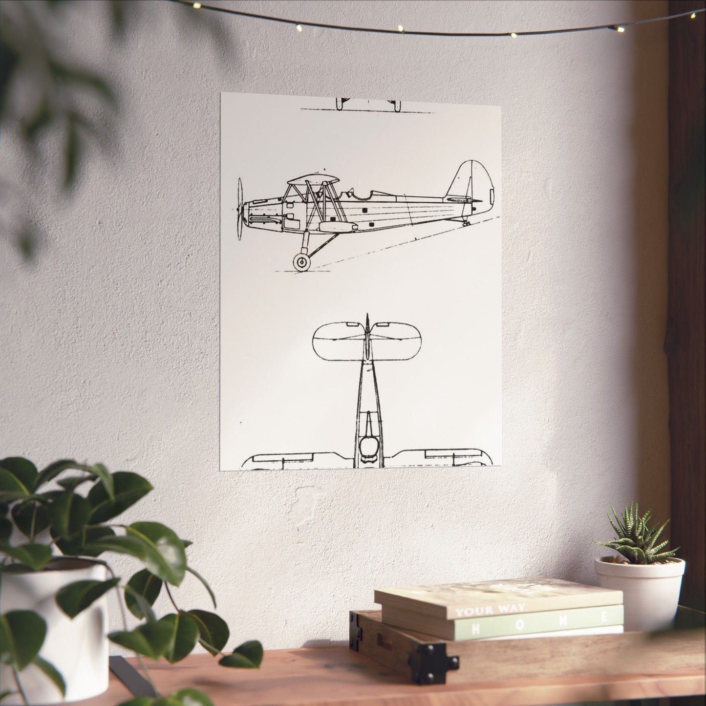 Patent drawing - Gotha Go.145 3-view L'Aerophile August 1937 Public domain image High Quality Matte Wall Art Poster for Home, Office, Classroom