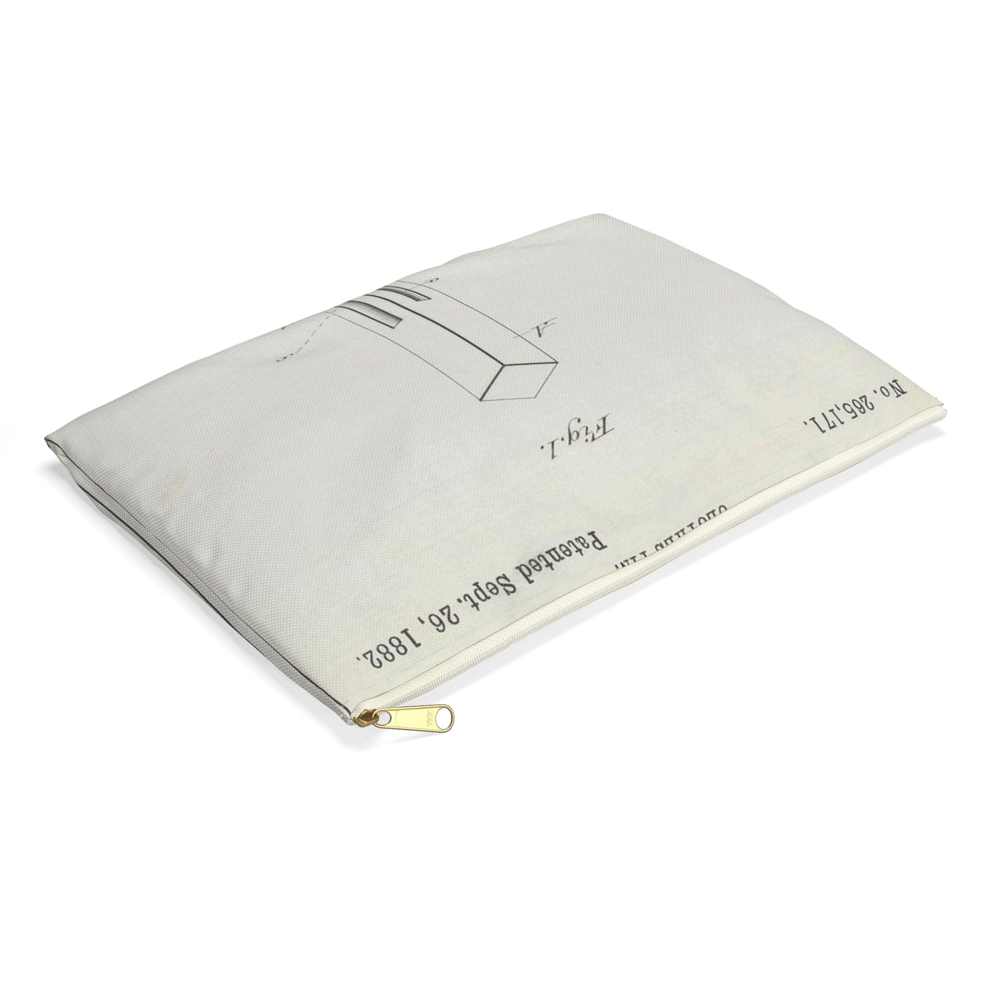 Patent drawing - for J. Sperry's Clothes Pin Public domain image Large Organizer Pouch with Black Zipper