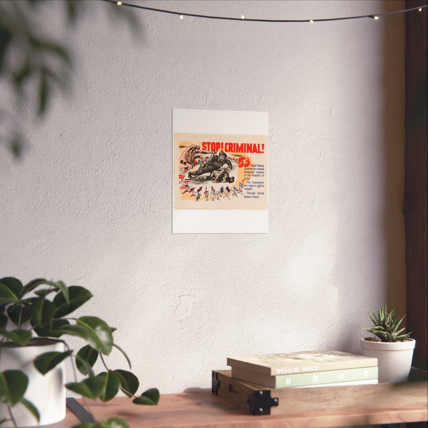 Stop Criminal!, Cold War American Propaganda poster High Quality Matte Wall Art Poster for Home, Office, Classroom