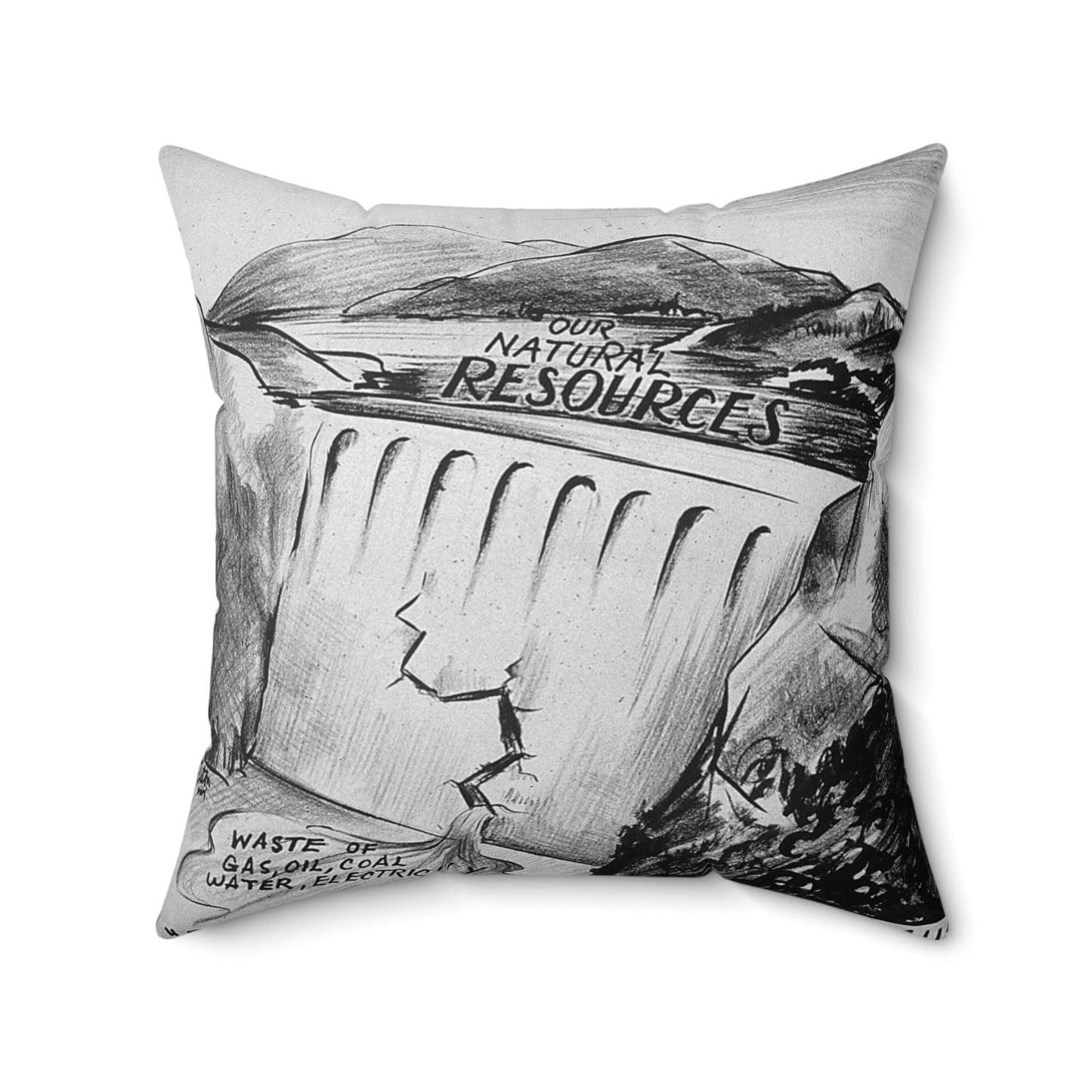 "BEWARE OF THE LEAK IN THE DAM!!" Decorative Accent Square Pillow