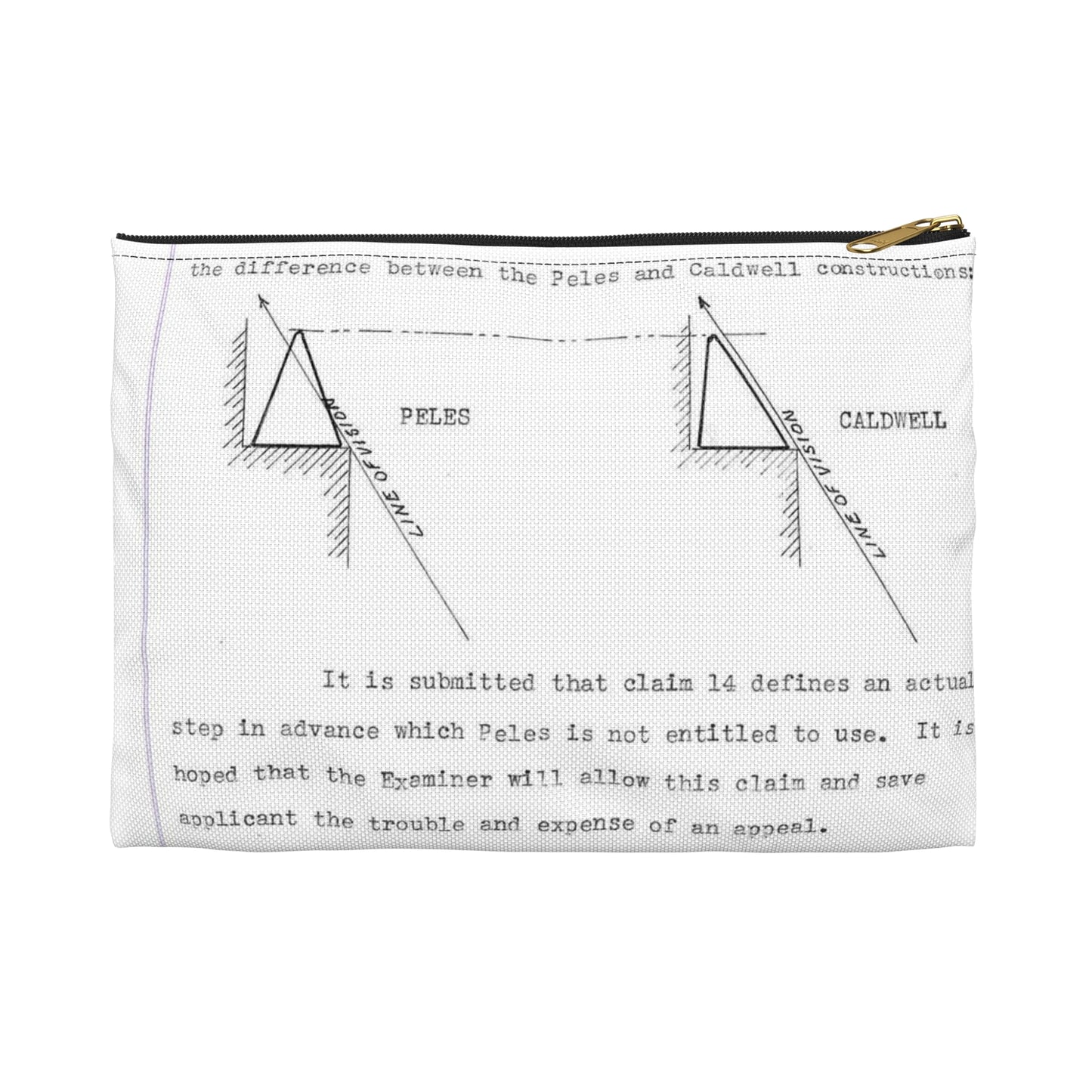 Patent Case File No. 2,298,194, Birdproofing, Inventor- Frederick W. Caldwell. - DPLA - 74c301010ed26c59dcbf62dd3cb26c47 (page 52) Large Organizer Pouch with Black Zipper