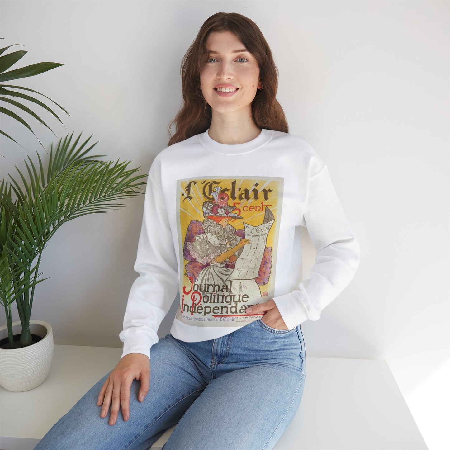 Affiche pour le journal "l'Éclair". White Heavy Blend Adult Crew Neck SweatShirt