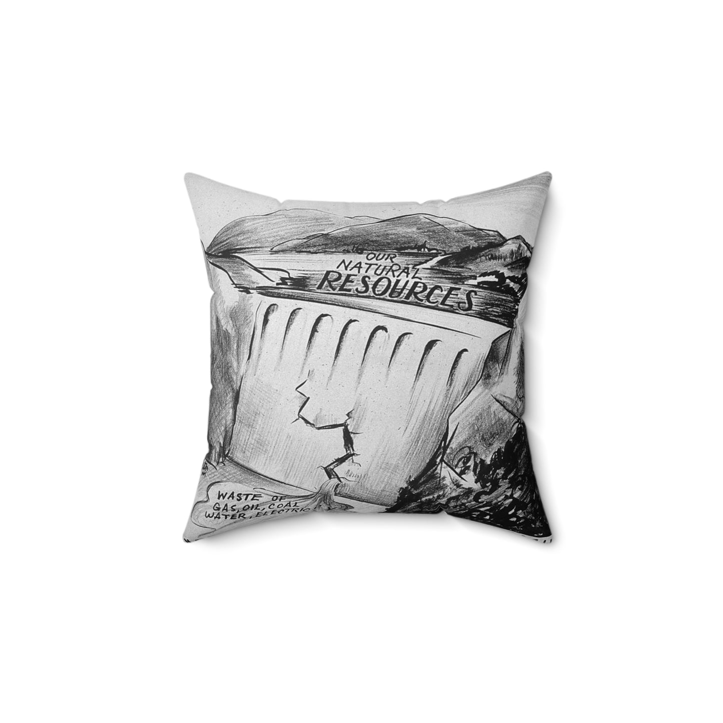 "BEWARE OF THE LEAK IN THE DAM!!" Decorative Accent Square Pillow