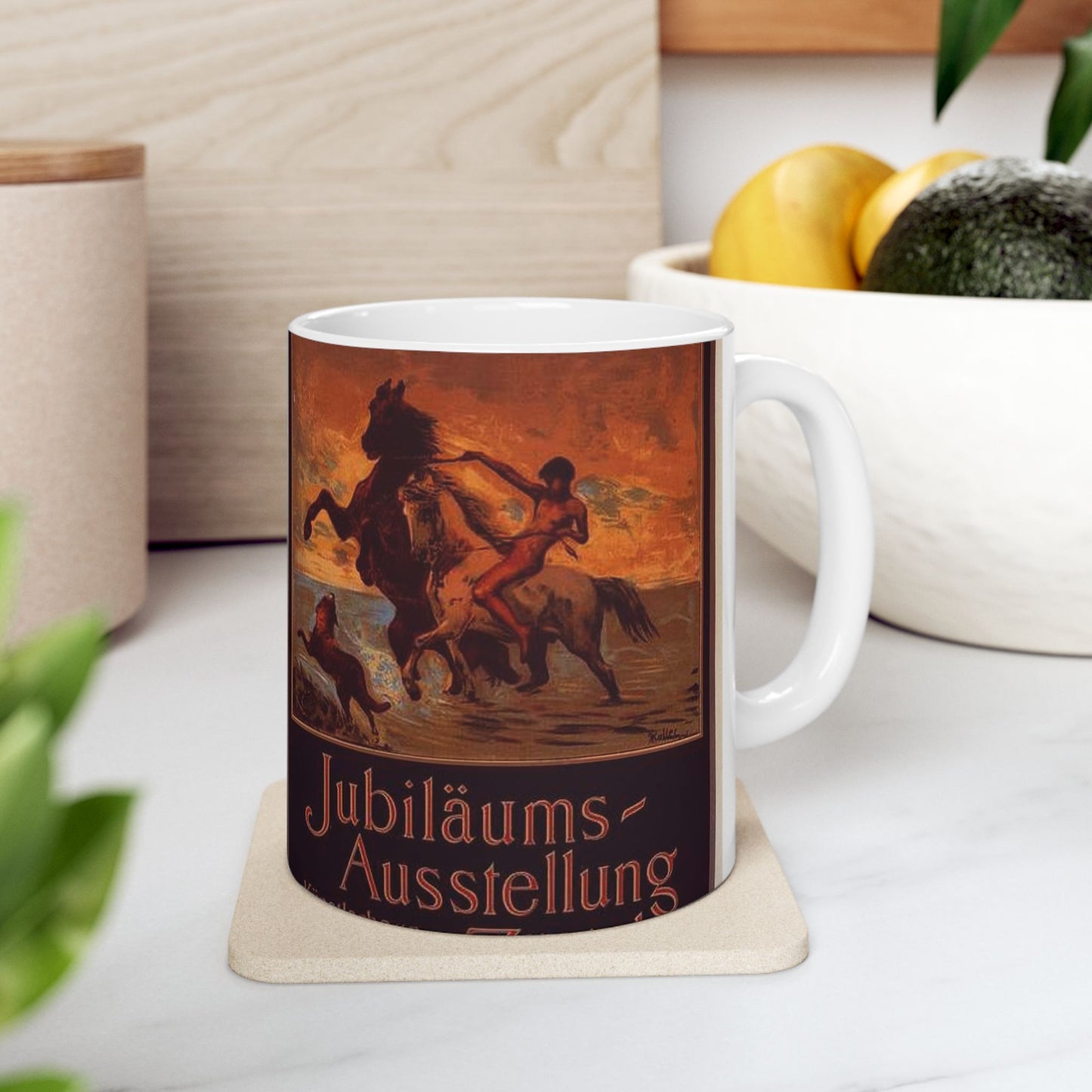Affiche suisse pour "Jubiläums Ausstellung". Exposition d'un jubilé artistique à Zurich Beautiful Novelty Ceramic Coffee Mug 11oz