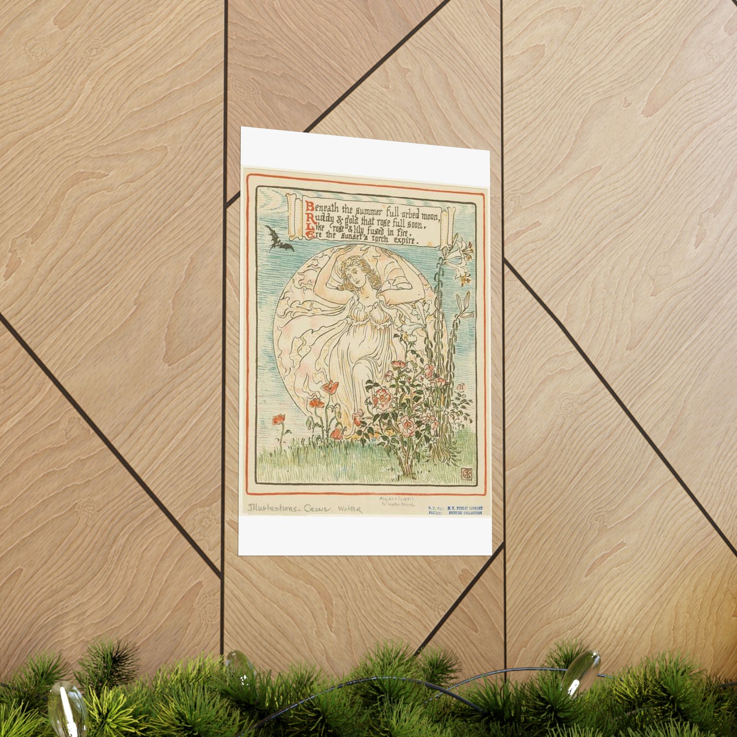 Beneath the summer full-orbed moon, ruddy & gold that rose full soon." High Quality Matte Wall Art Poster for Home, Office, Classroom