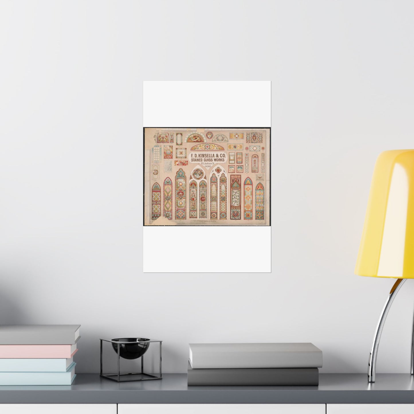 F.D. Kinsella & Co., stained glass works High Quality Matte Wall Art Poster for Home, Office, Classroom