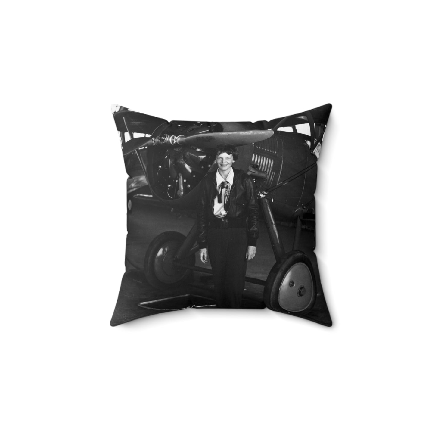 Amelia Earhart - U.S. National Archives Public Domain photograph Decorative Accent Square Pillow