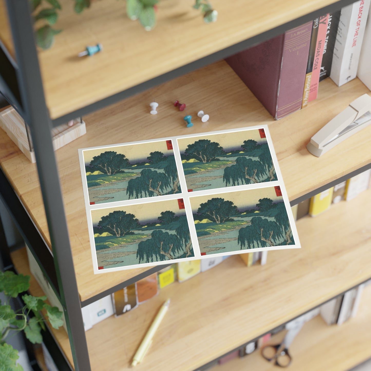 Fujieda, Andō Hiroshige - Public domain portrait drawing Laminated UV Protective Vinyl Stickers