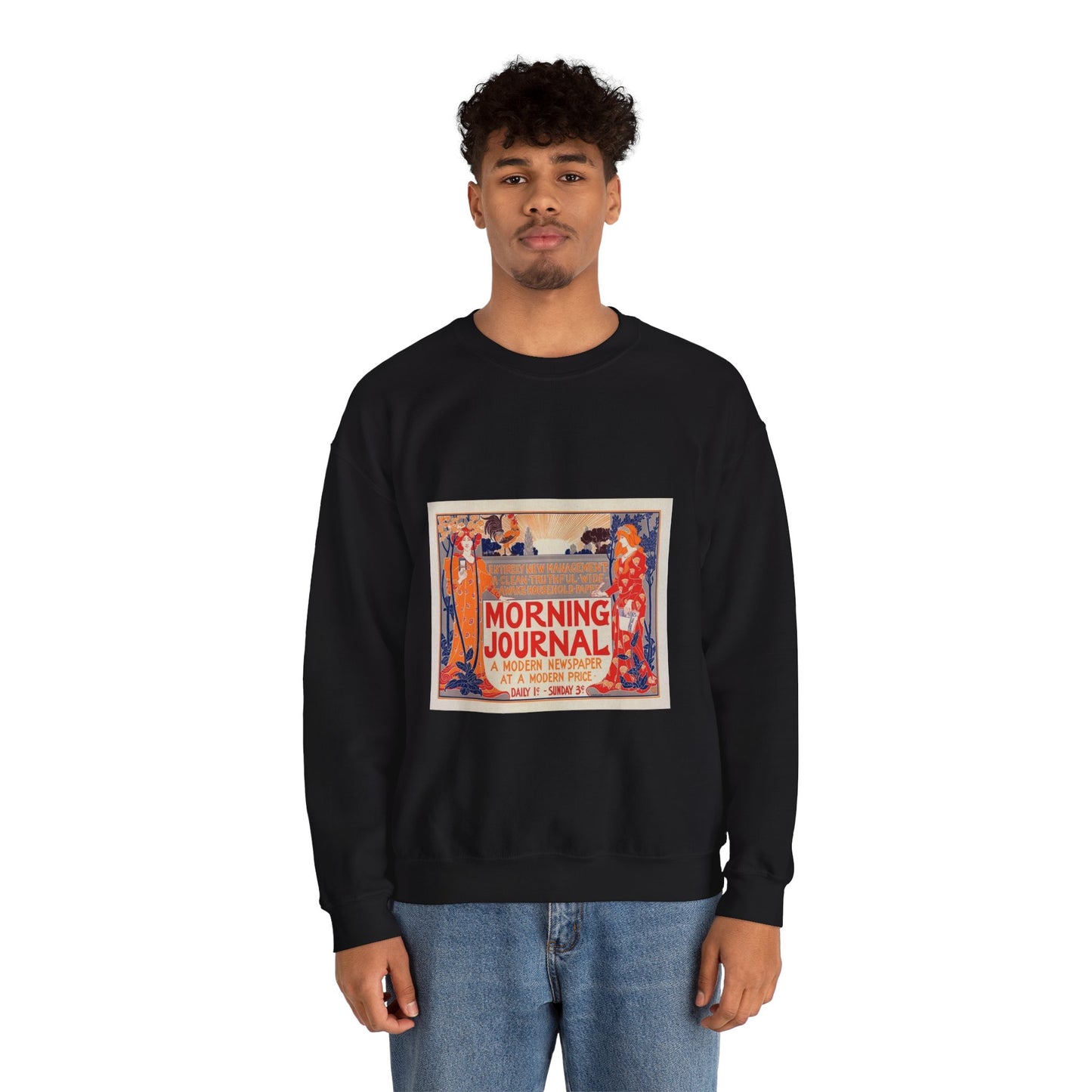 Louis Rhead - Affiche américaine pour le "Morning Journal". Black Heavy Blend Adult Crew Neck SweatShirt