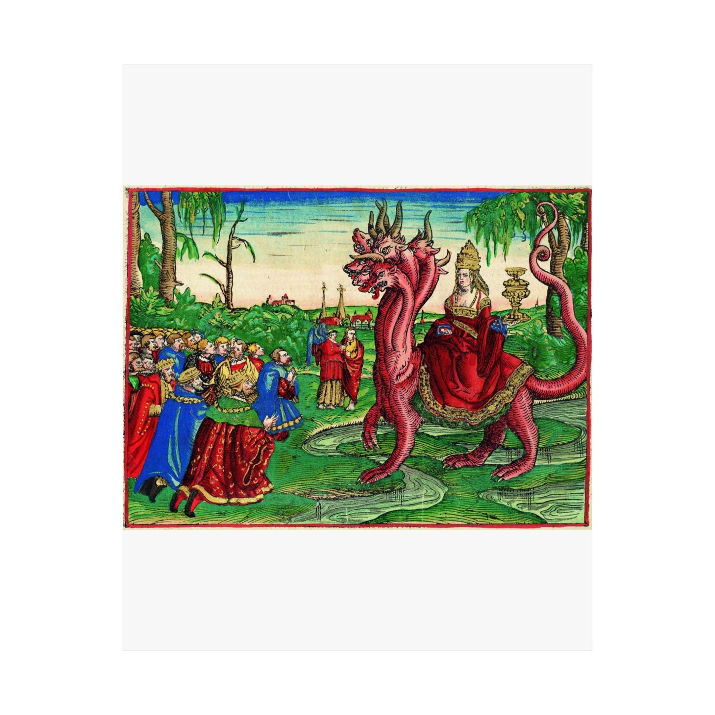 Whore-babylon-luther-bible-1534-saturated High Quality Matte Wall Art Poster for Home, Office, Classroom