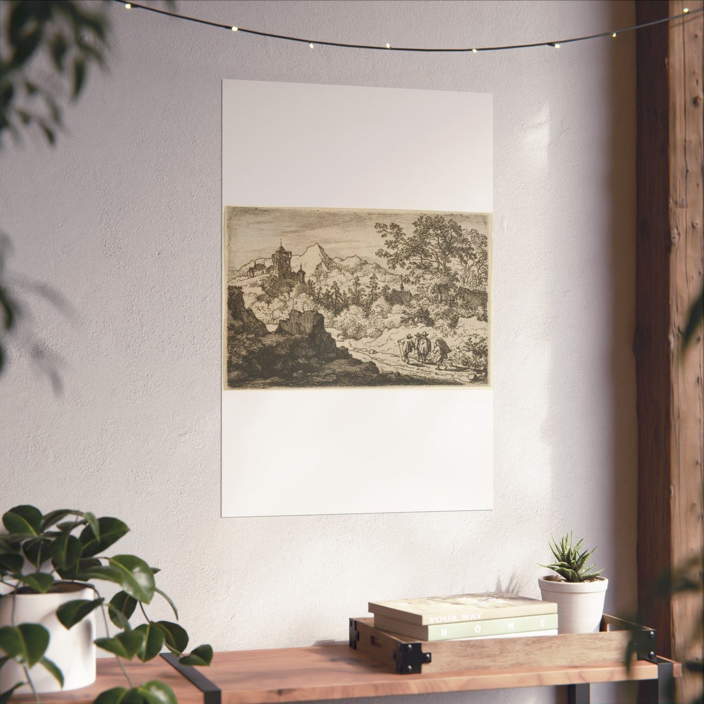 The Three Men and the Porter - Public domain dedication. Metropolitan Museum of Art image. High Quality Matte Wall Art Poster for Home, Office, Classroom