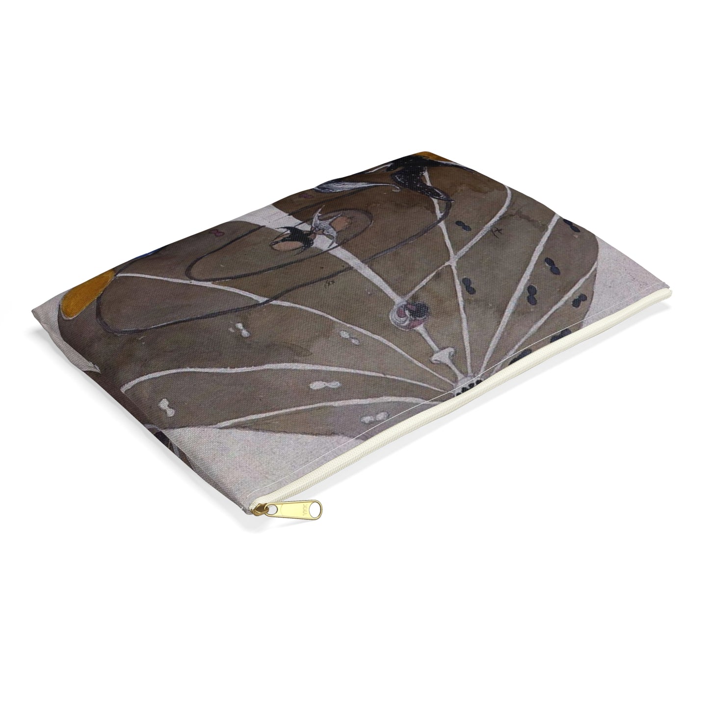 A drawing of a woman holding an umbrella Hilma af Klint - no date - Untitled 02 Large Organizer Pouch with Black Zipper