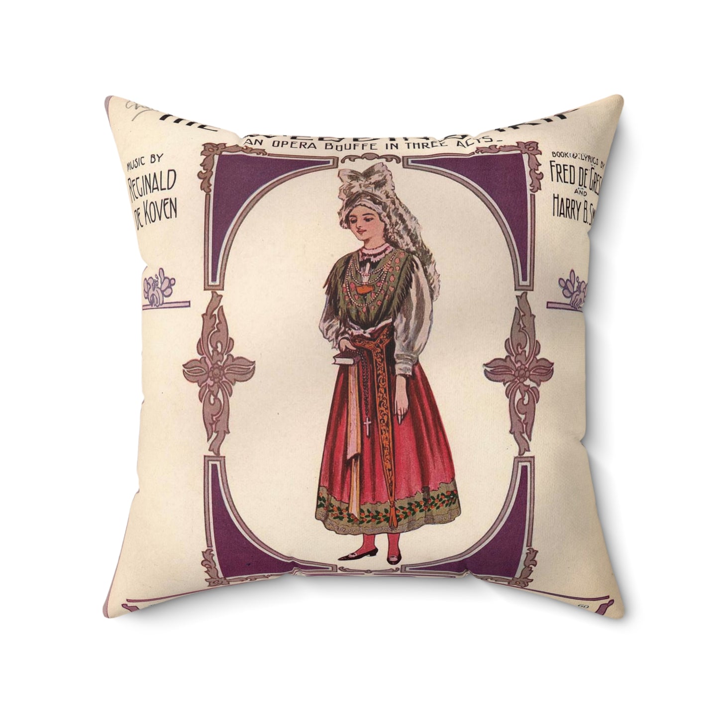 Modern Banditti - Public domain American sheet music Decorative Accent Square Pillow