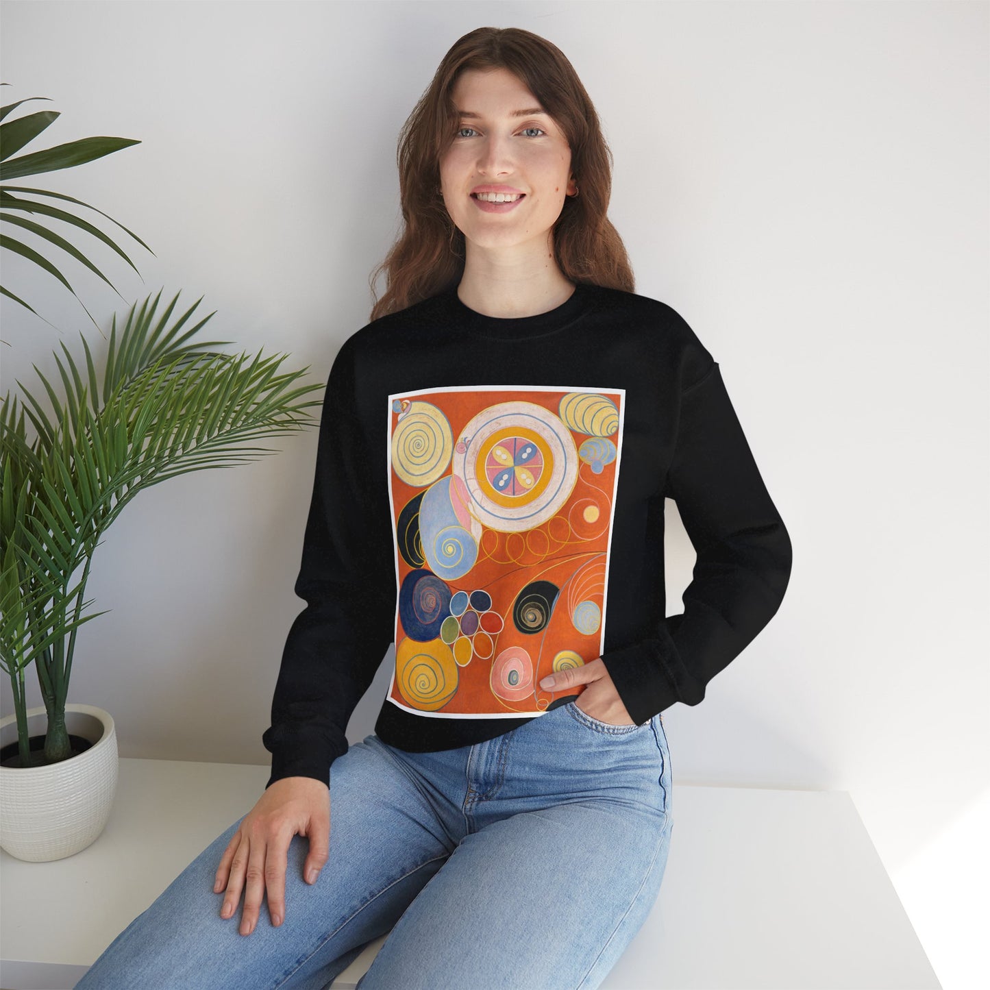 Hilma af Klint - The Ten Largest No. 3 - Youth - 1907 Black Heavy Blend Adult Crew Neck SweatShirt