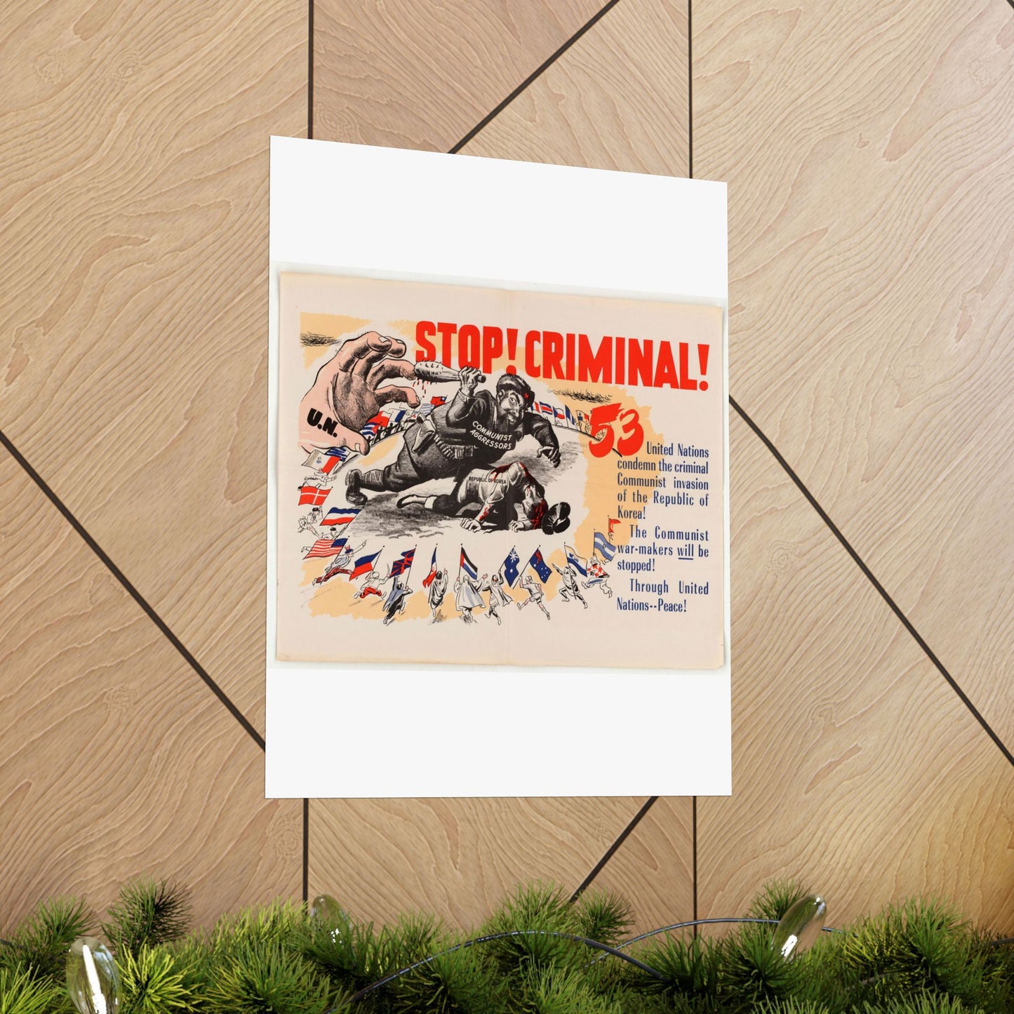 Stop Criminal!, Cold War American Propaganda poster High Quality Matte Wall Art Poster for Home, Office, Classroom