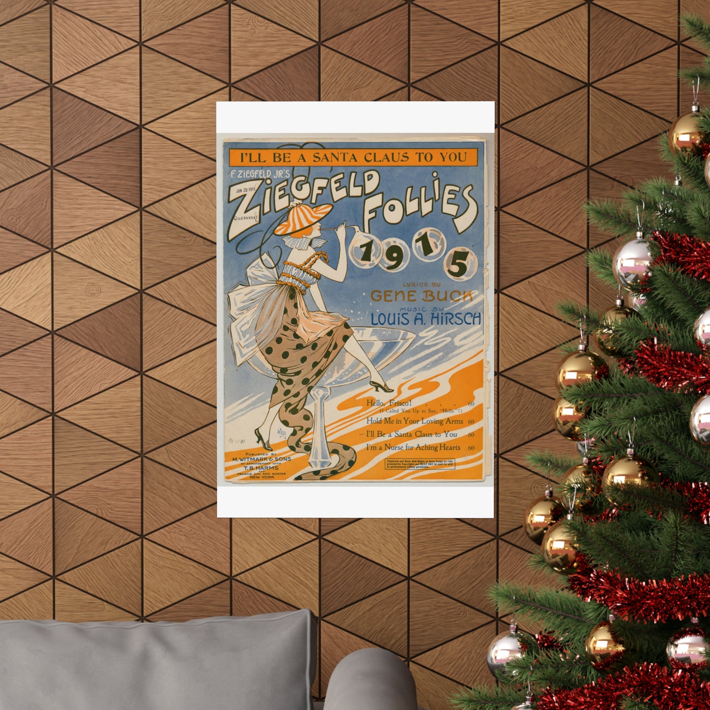 I'll be a Santa Claus to you - Sheet music, Popular songs of the day High Quality Matte Wall Art Poster for Home, Office, Classroom