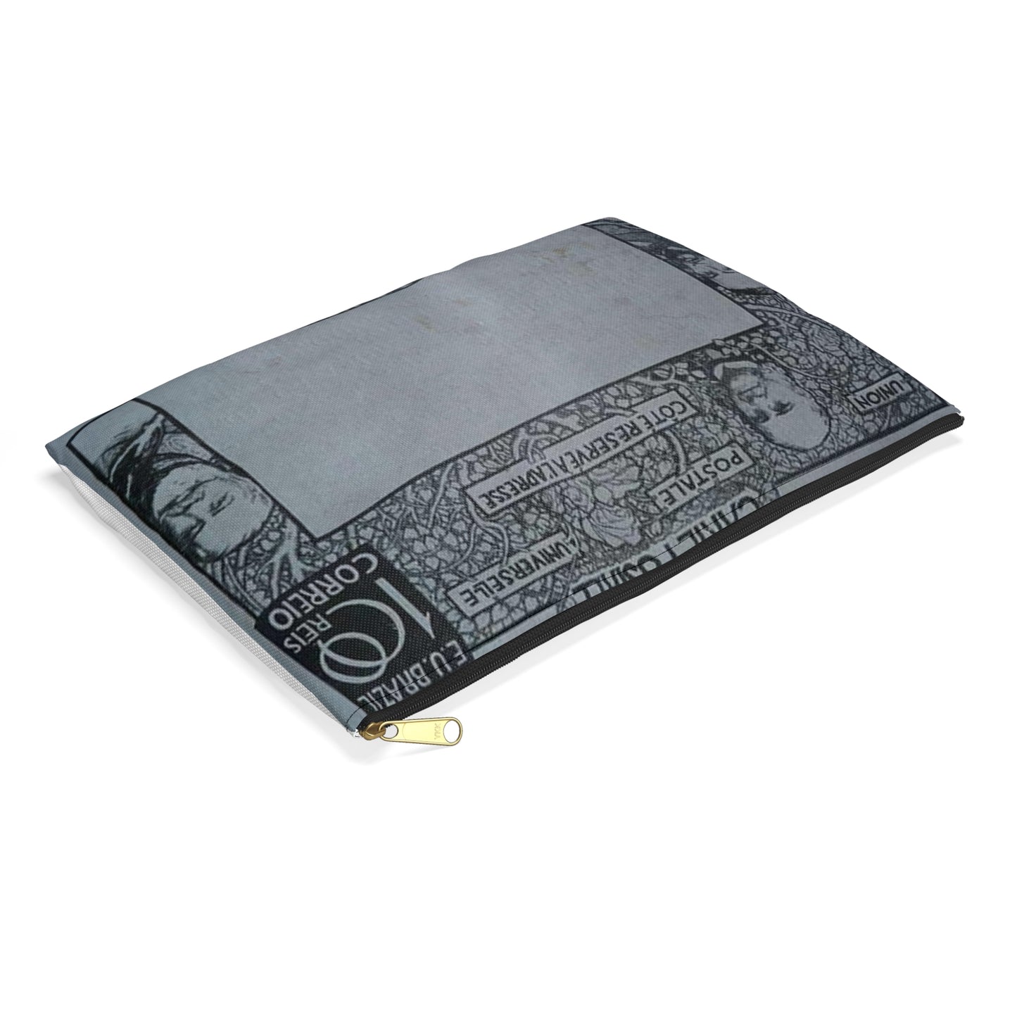 EliseuVisconti-D857-Bilhete postal para o exterior – A Evolução Histórica do Brasil – Projeto para bilhete postal integrante da coleção vencedora do Concurso dos Correios de 1904 Large Organizer Pouch with Black Zipper