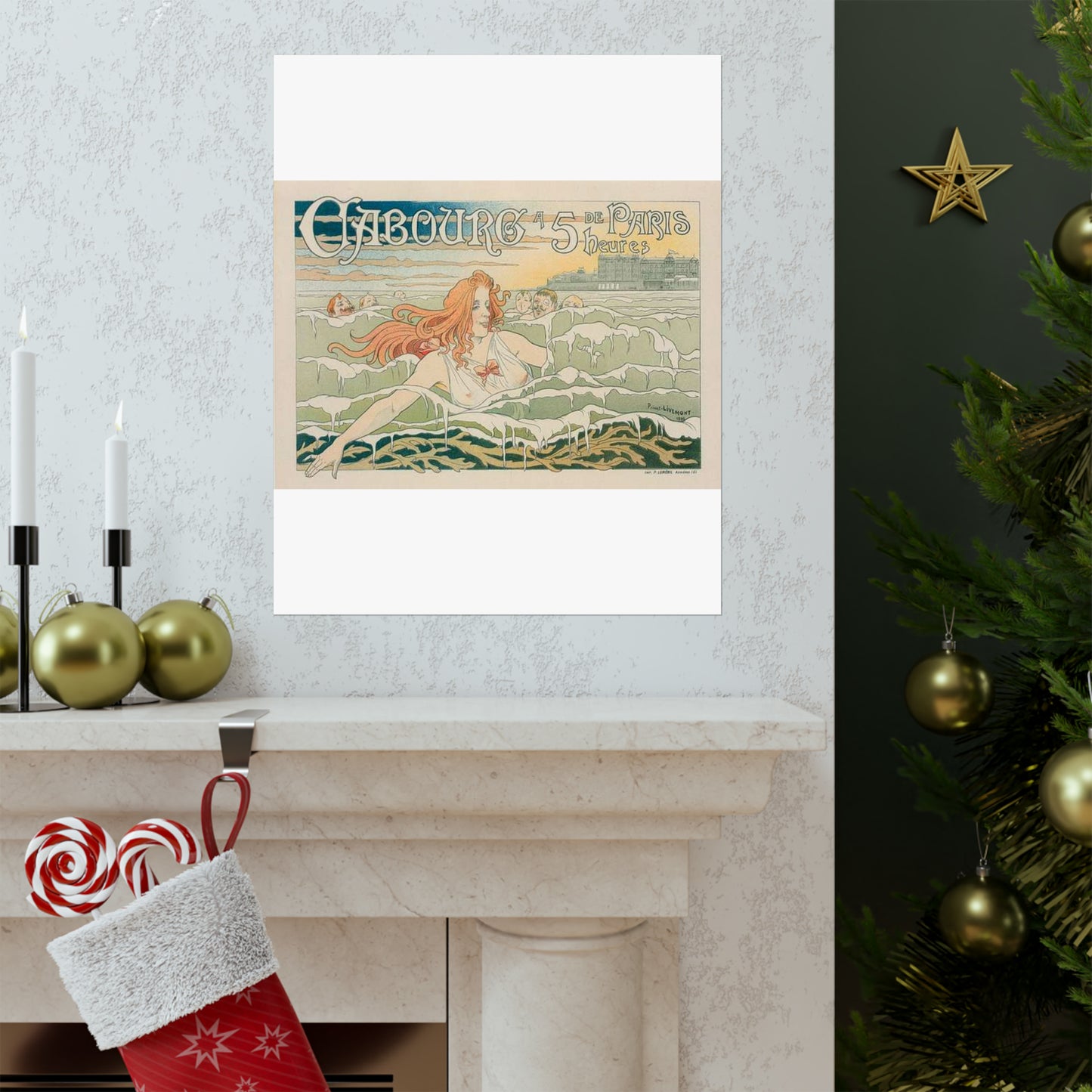 Affiche belge pour le "Casino de Cabourg". High Quality Matte Wall Art Poster for Home, Office, Classroom