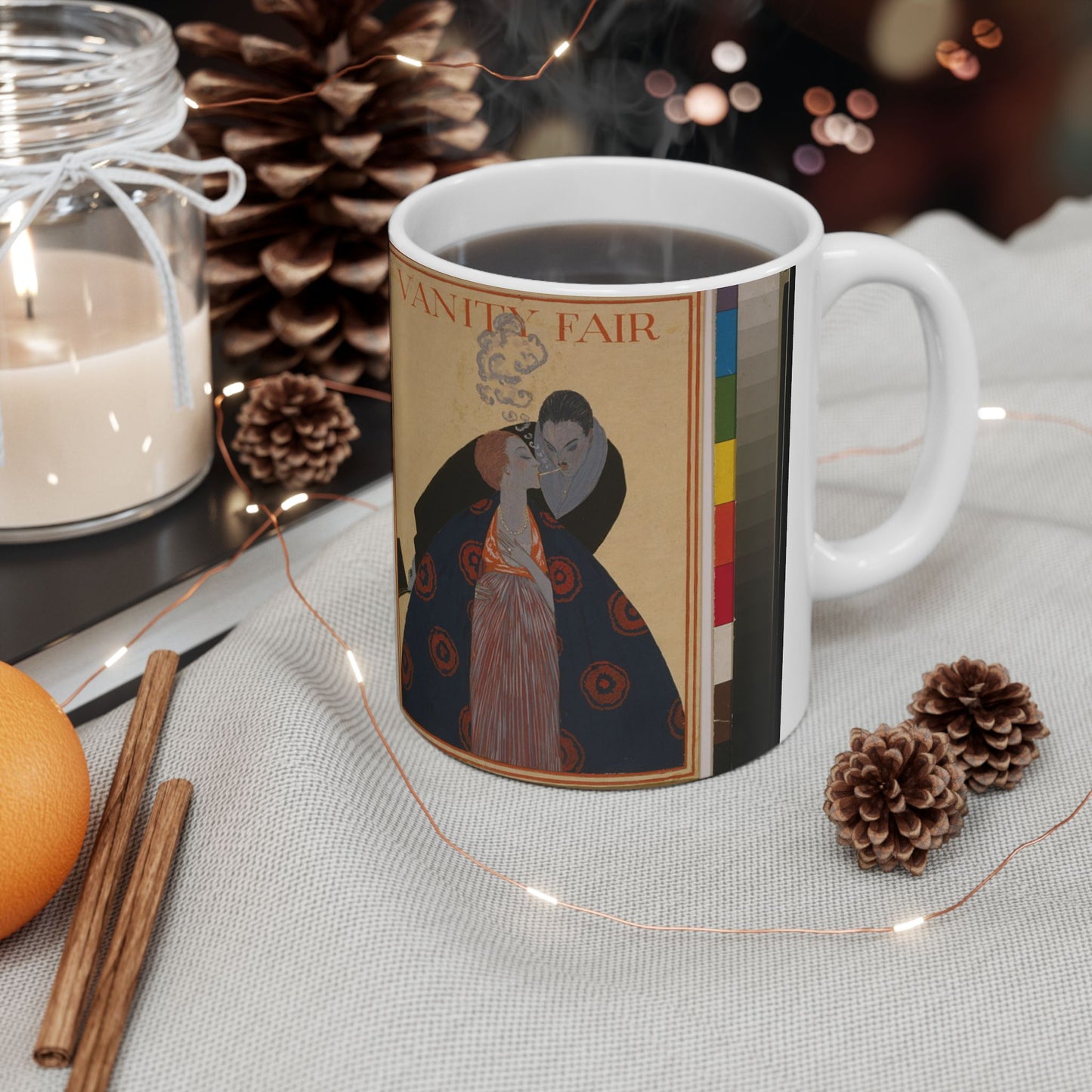 Couple lighting cigarettes - Public domain dedication image Beautiful Novelty Ceramic Coffee Mug 11oz