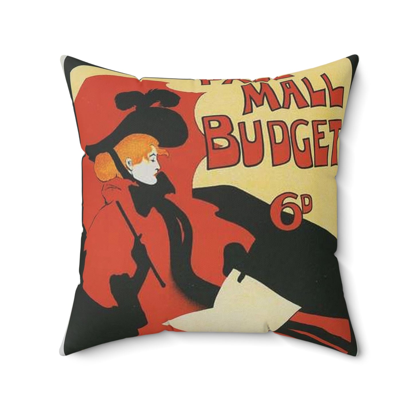 Affiche anglaise pour la revue hebdomadaire "Illustrated Pall Mall Budget". Decorative Accent Square Pillow