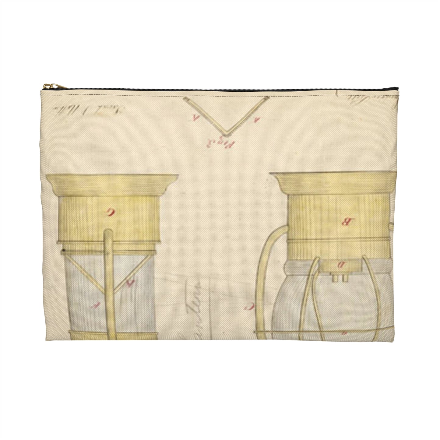 Patent drawing - Drawing of Submarine Telescope Public domain image Large Organizer Pouch with Black Zipper