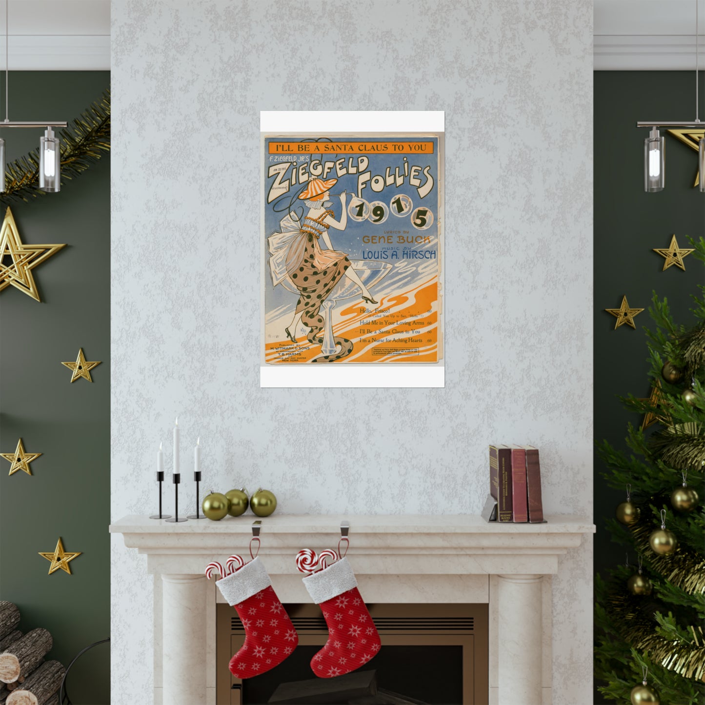 I'll be a Santa Claus to you - Sheet music, Popular songs of the day High Quality Matte Wall Art Poster for Home, Office, Classroom