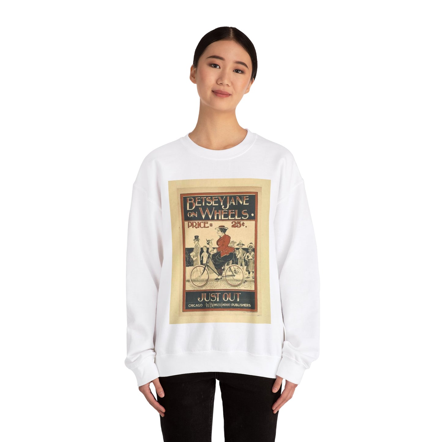 Picryl description: Public domain image of byciclyst, bike, bicycle wheel, sport event, free to use, no copyright restrictions. White Heavy Blend Adult Crew Neck SweatShirt