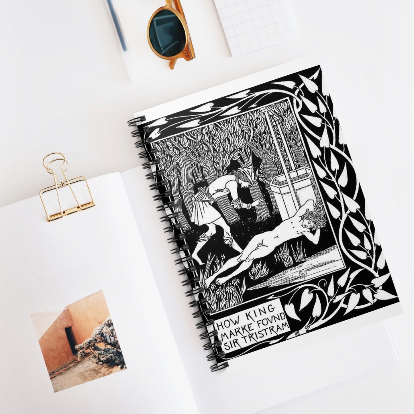 Aubrey Beardsley - How King Marke found Sir Tristram Spiral Bound Ruled Notebook with Printed Cover