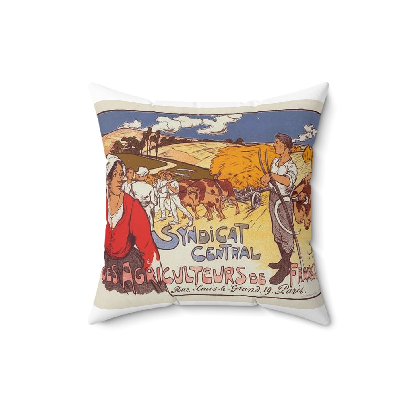 Affiche pour le "Syndicat central des Agriculteurs de France". Decorative Accent Square Pillow