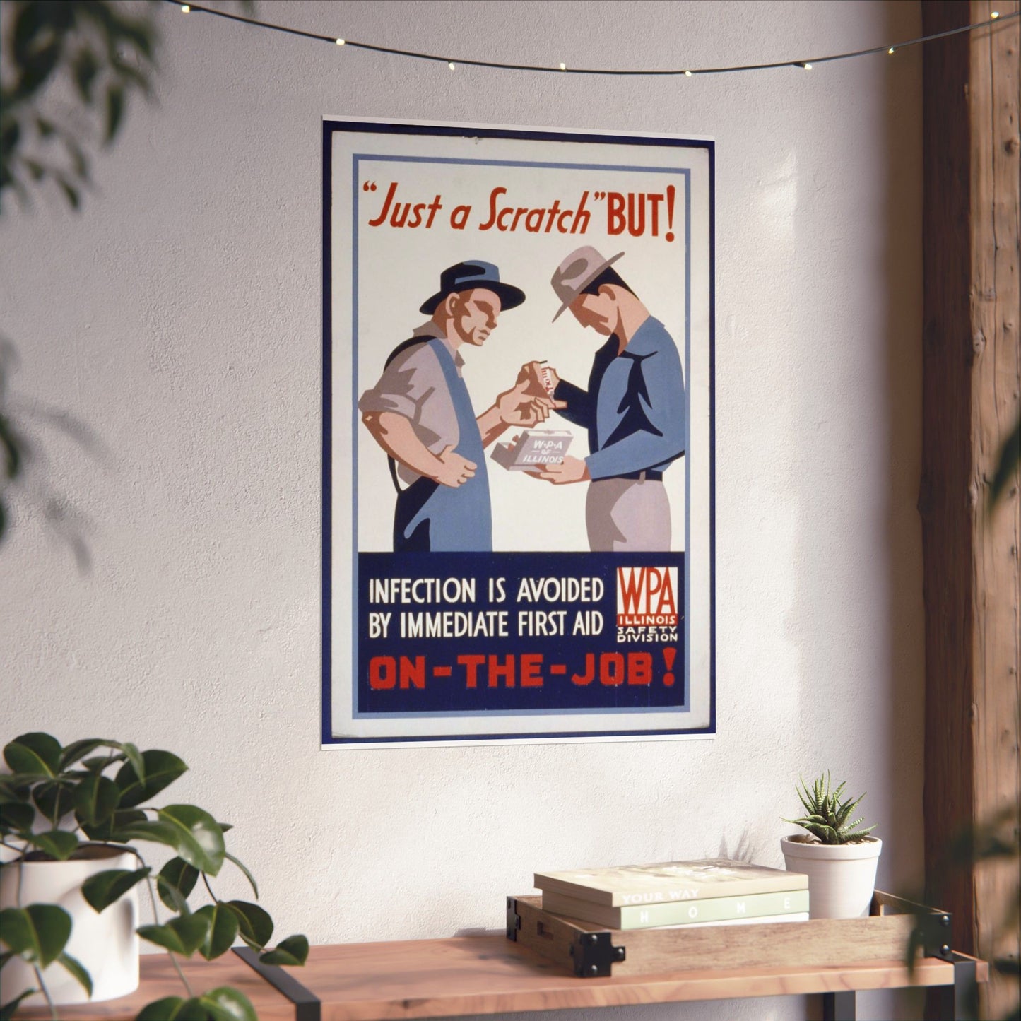 "Just a scratch" But! Infection is avoided by immediate first aid on-the-job! High Quality Matte Wall Art Poster for Home, Office, Classroom