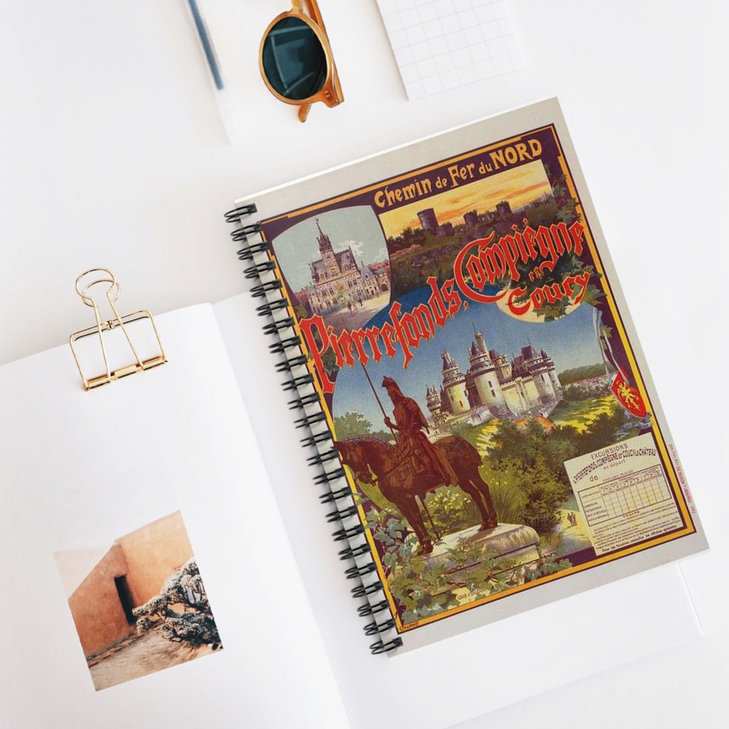Affiche pour la Cie du Nord : "Pierrefonds". Spiral Bound Ruled Notebook with Printed Cover