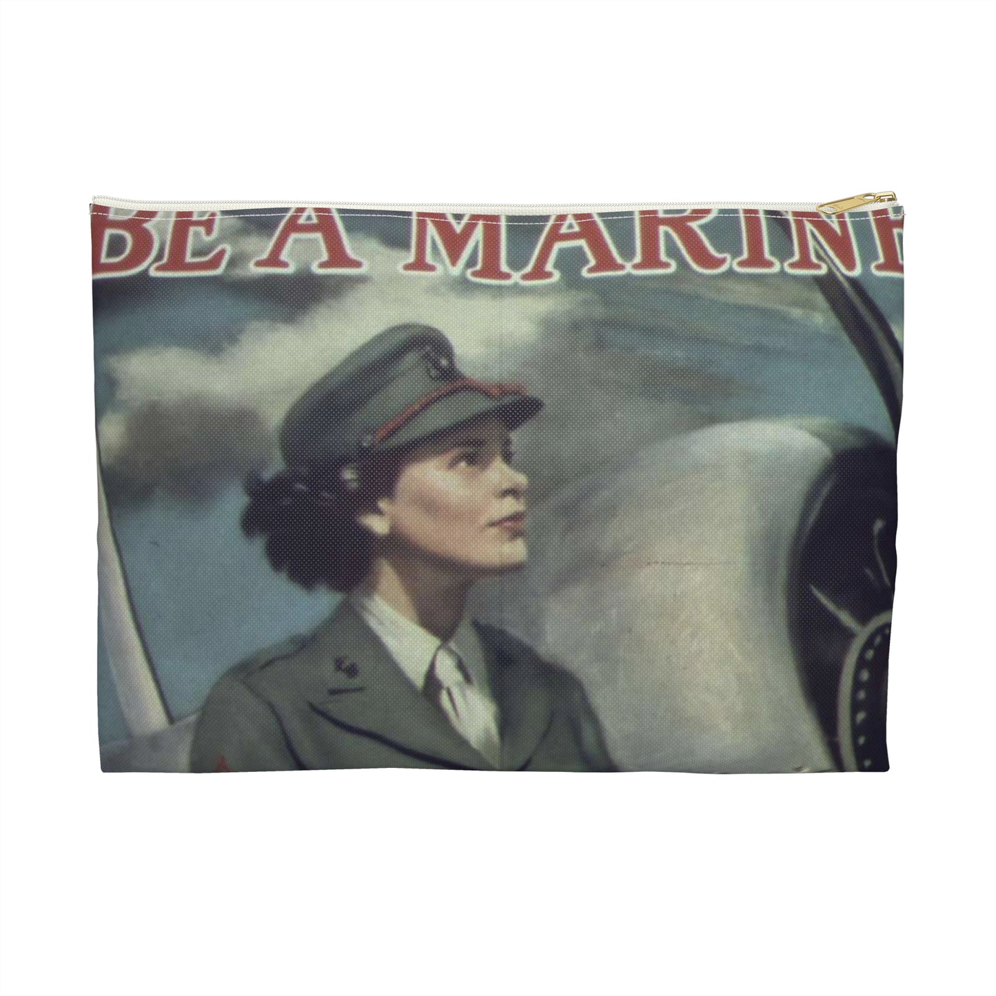 "Be a Marine-Free a Marine to Fight" - NARA - 513679 Large Organizer Pouch with Black Zipper