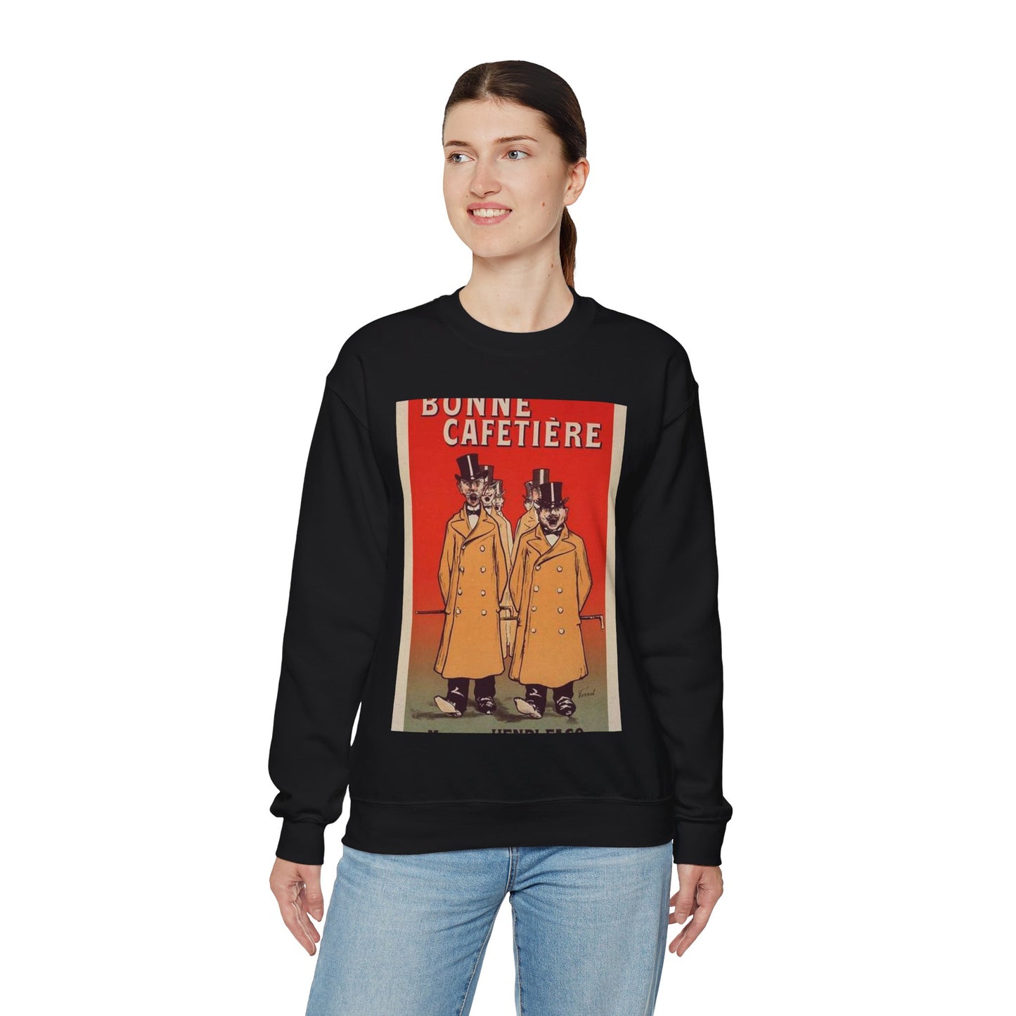 Affiche pour la "Chicorée Bonne Cafetière". Black Heavy Blend Adult Crew Neck SweatShirt