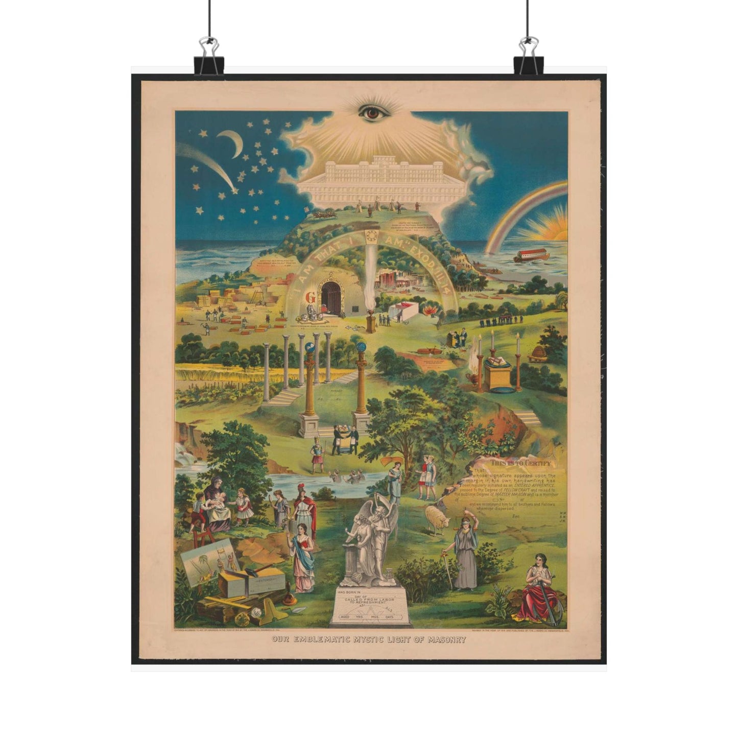 Our emblematic mystic light of masonry High Quality Matte Wall Art Poster for Home, Office, Classroom