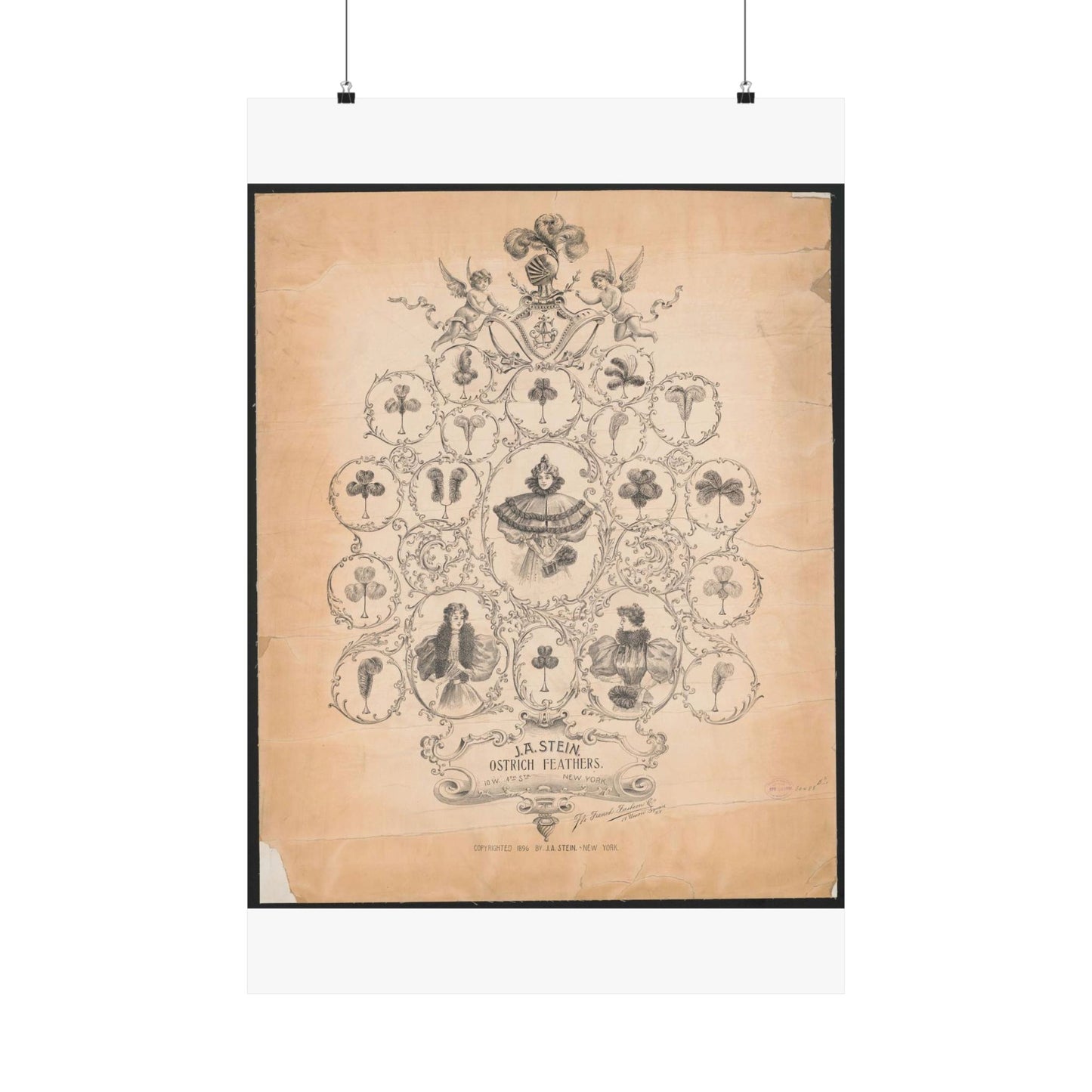J.A. Stein, ostrich feathers - Public domain graphic arts, Library of Congress High Quality Matte Wall Art Poster for Home, Office, Classroom