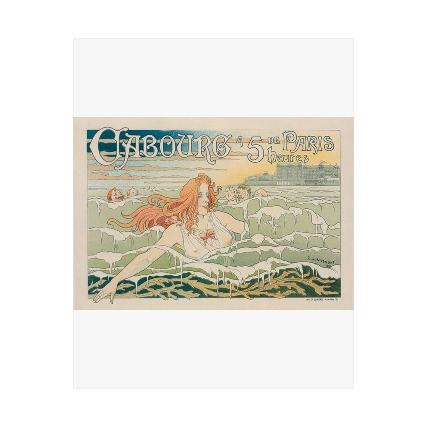 Affiche belge pour le "Casino de Cabourg". High Quality Matte Wall Art Poster for Home, Office, Classroom