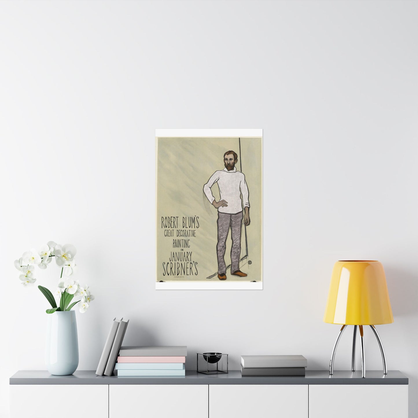 Robert Blum's great decorative painting in January Scribner's High Quality Matte Wall Art Poster for Home, Office, Classroom