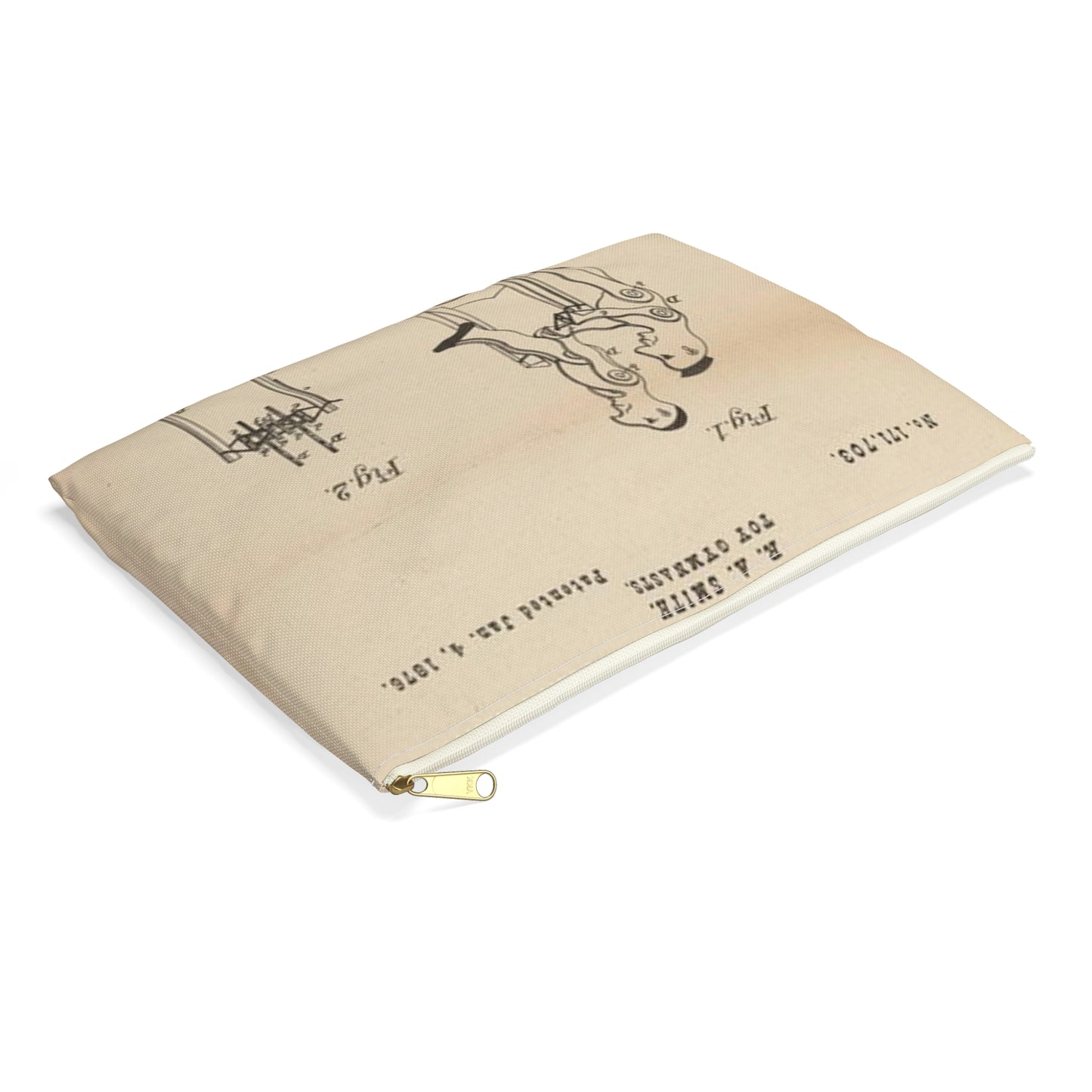 Patent drawing - for a Toy Gymnast Public domain image Large Organizer Pouch with Black Zipper