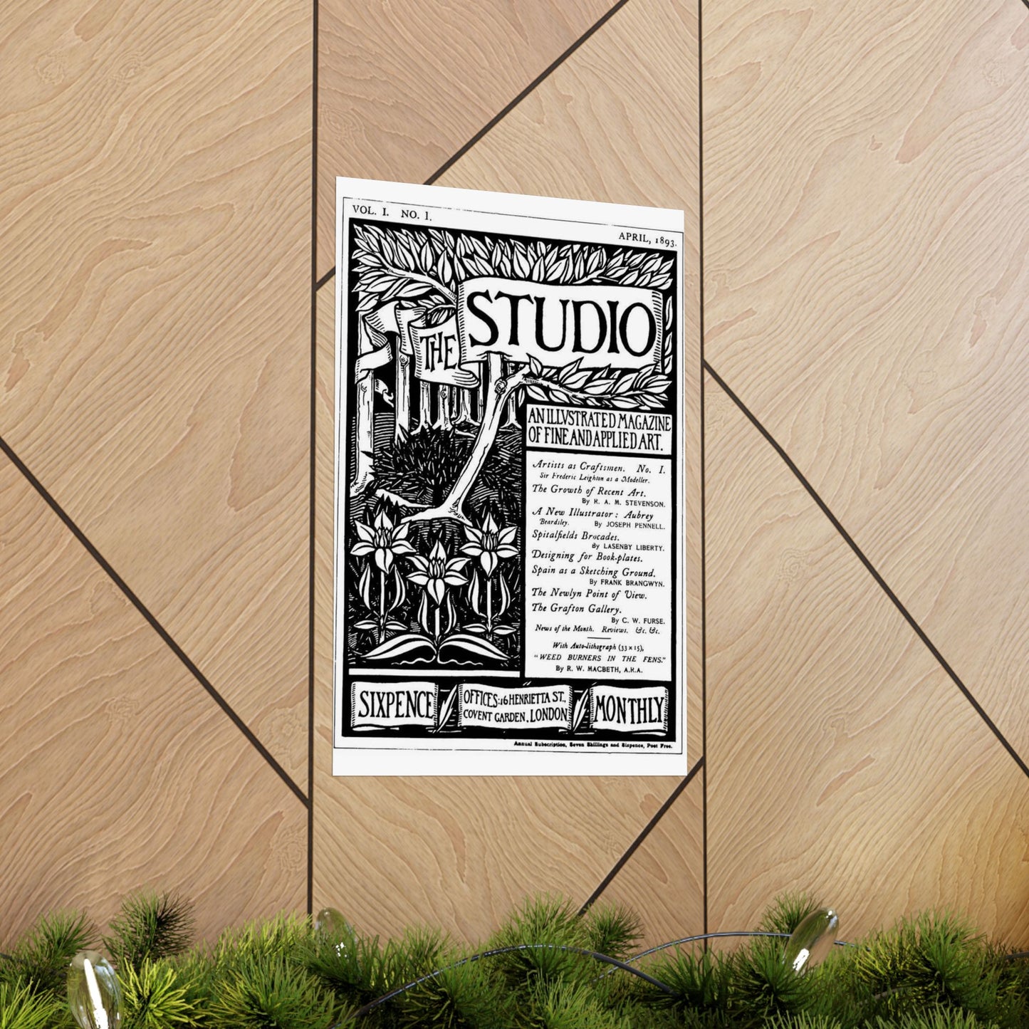 Aubrey Beardsley - Thestudiomagazinefirstcover High Quality Matte Wall Art Poster for Home, Office, Classroom